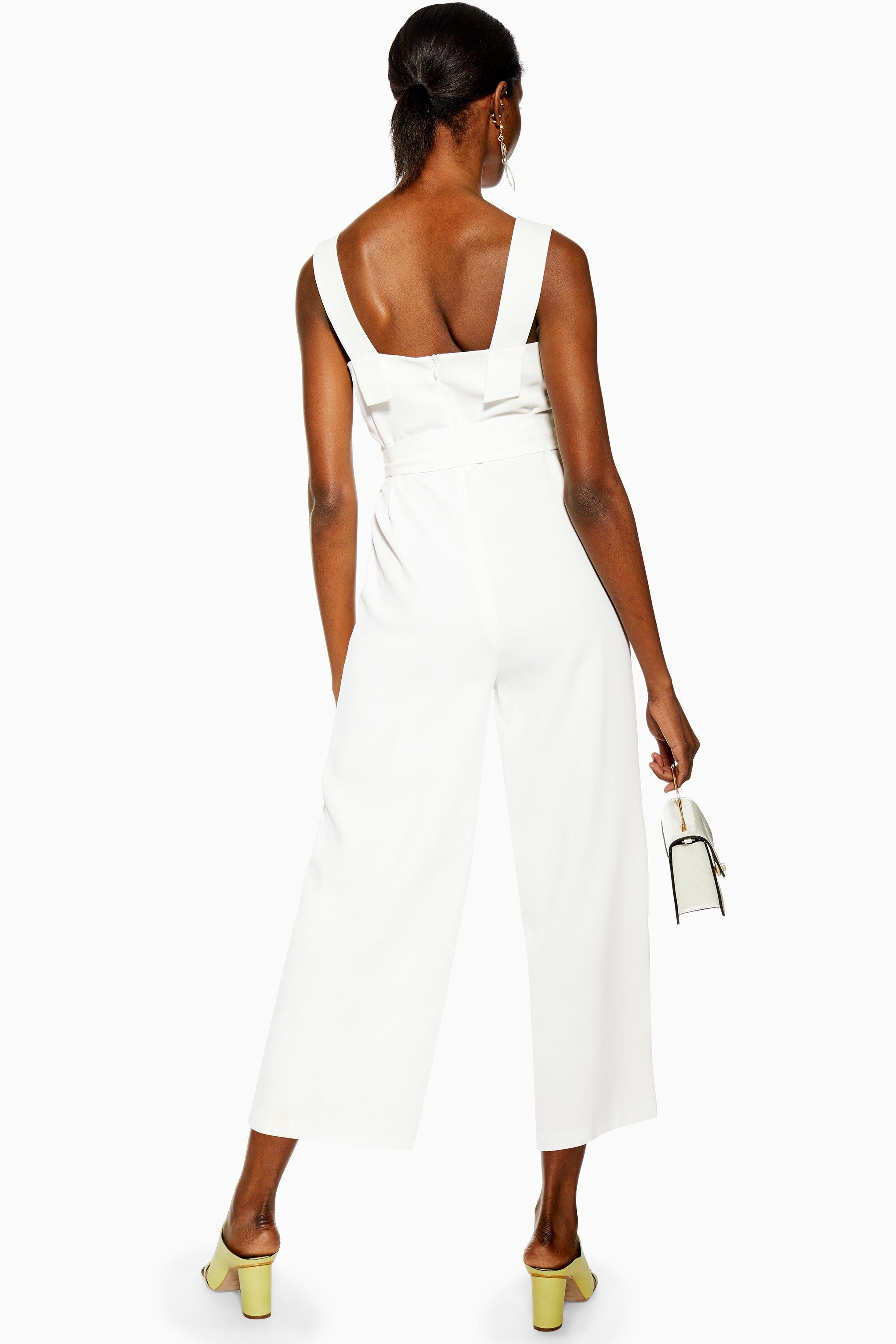 white pinafore jumpsuit