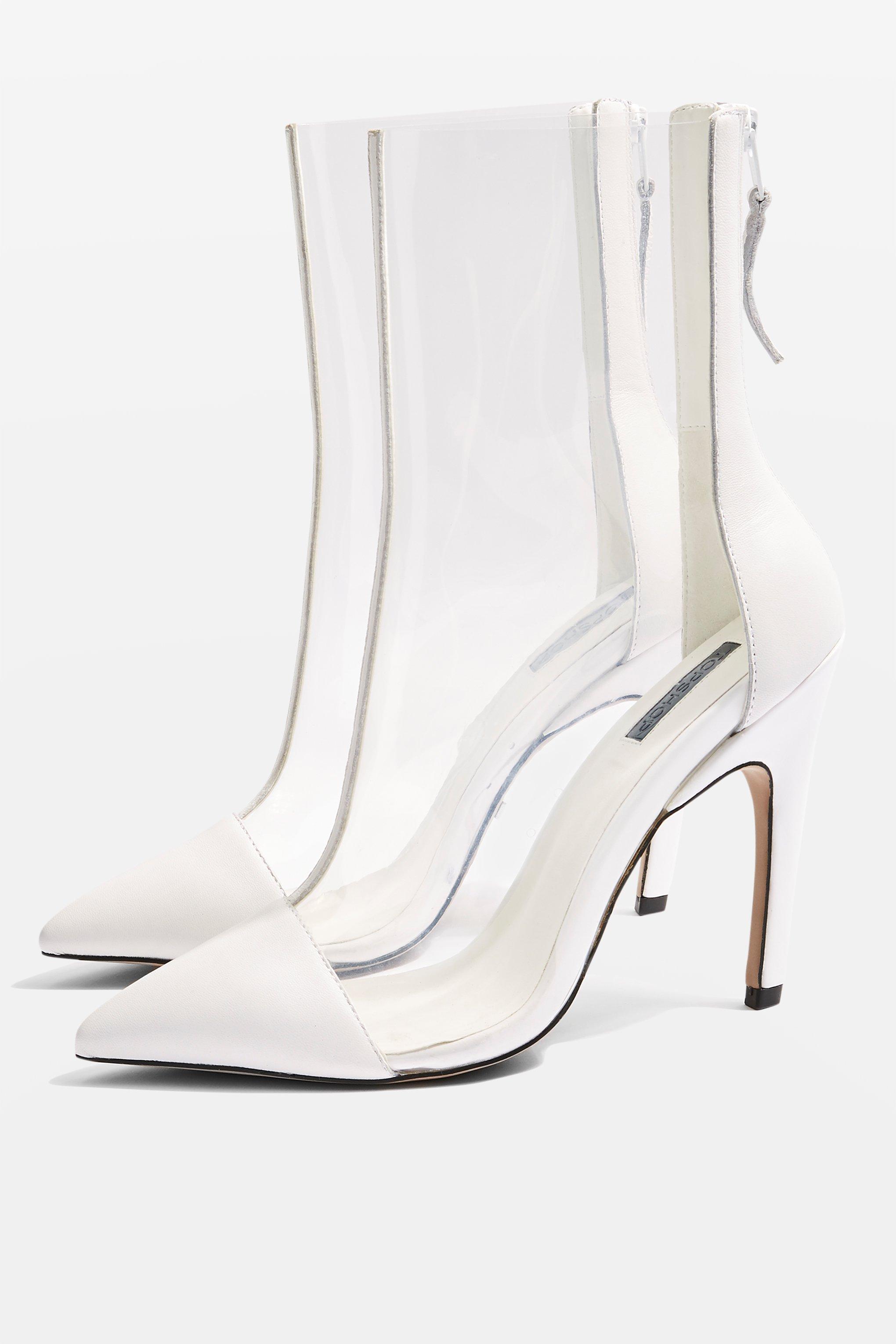 clear white boots