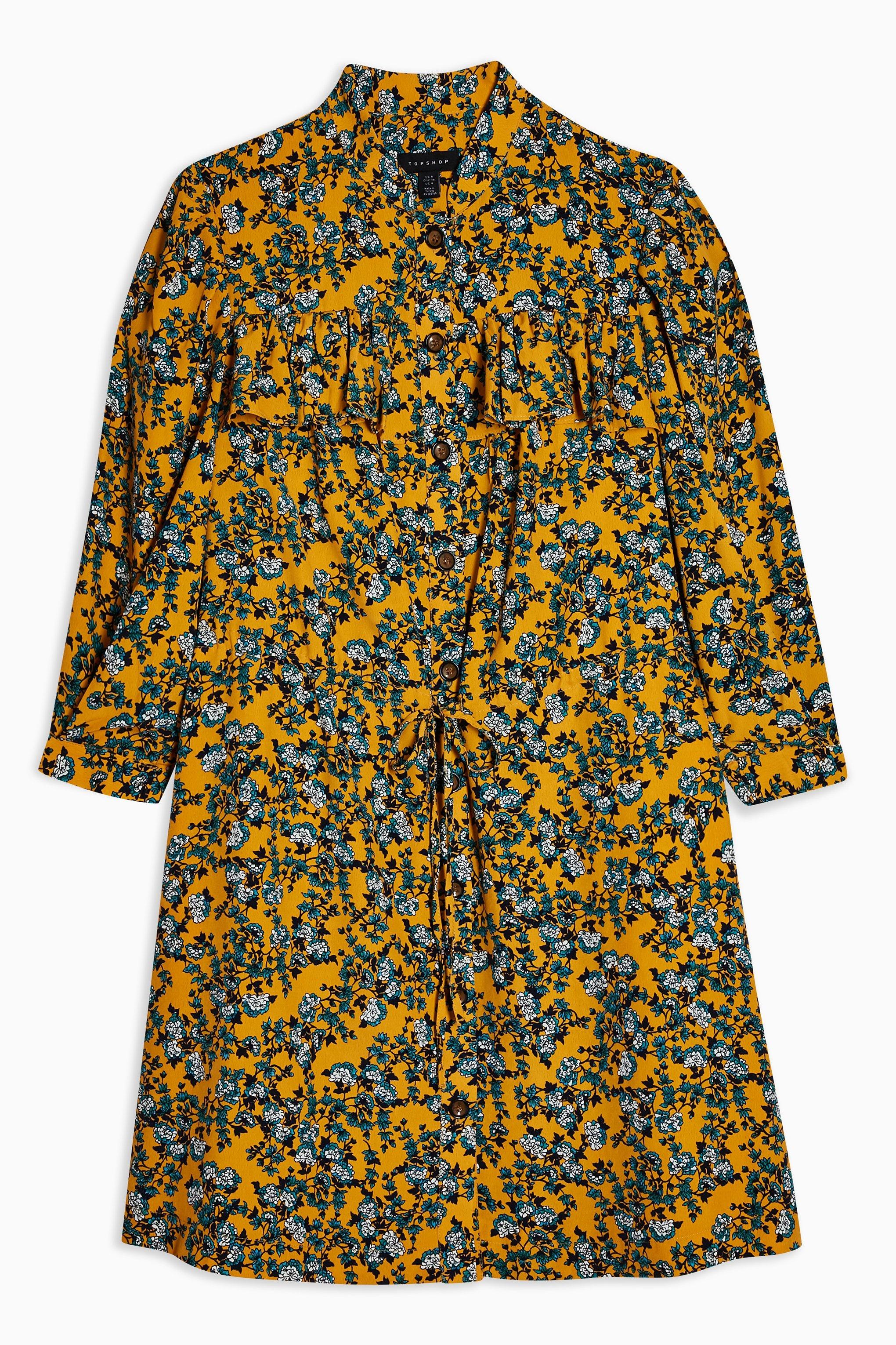 topshop pleated mini shirt dress