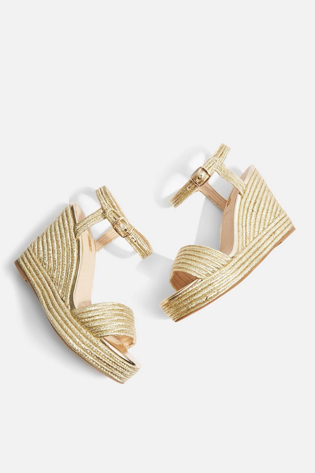topshop gold wedges