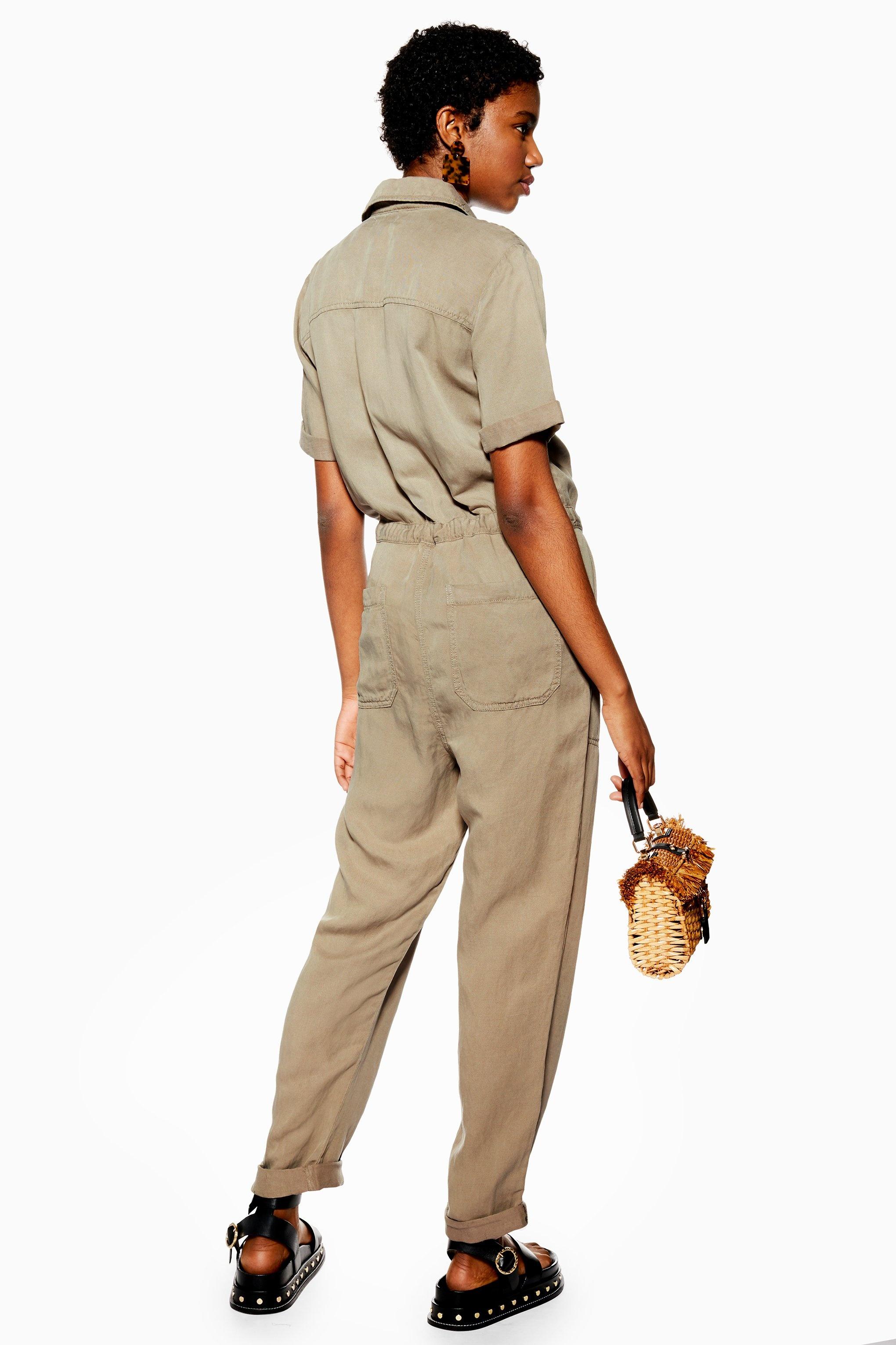 khaki jumpsuit topshop