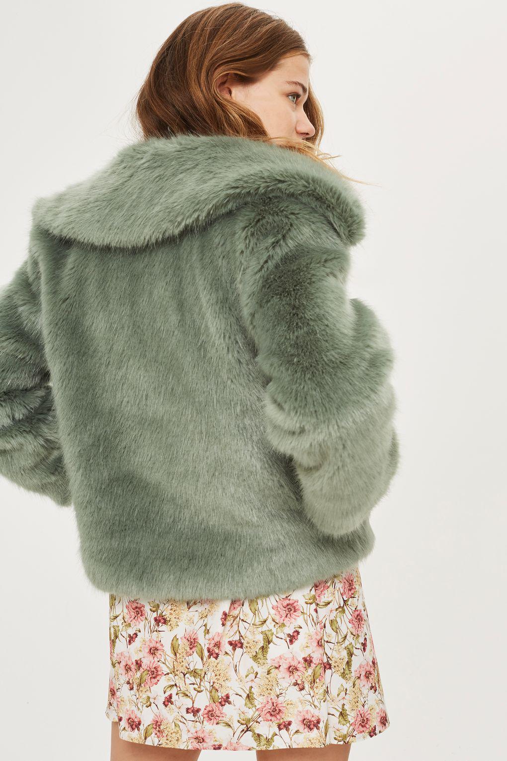 TOPSHOP Claire Luxe Faux Fur Coat - Lyst