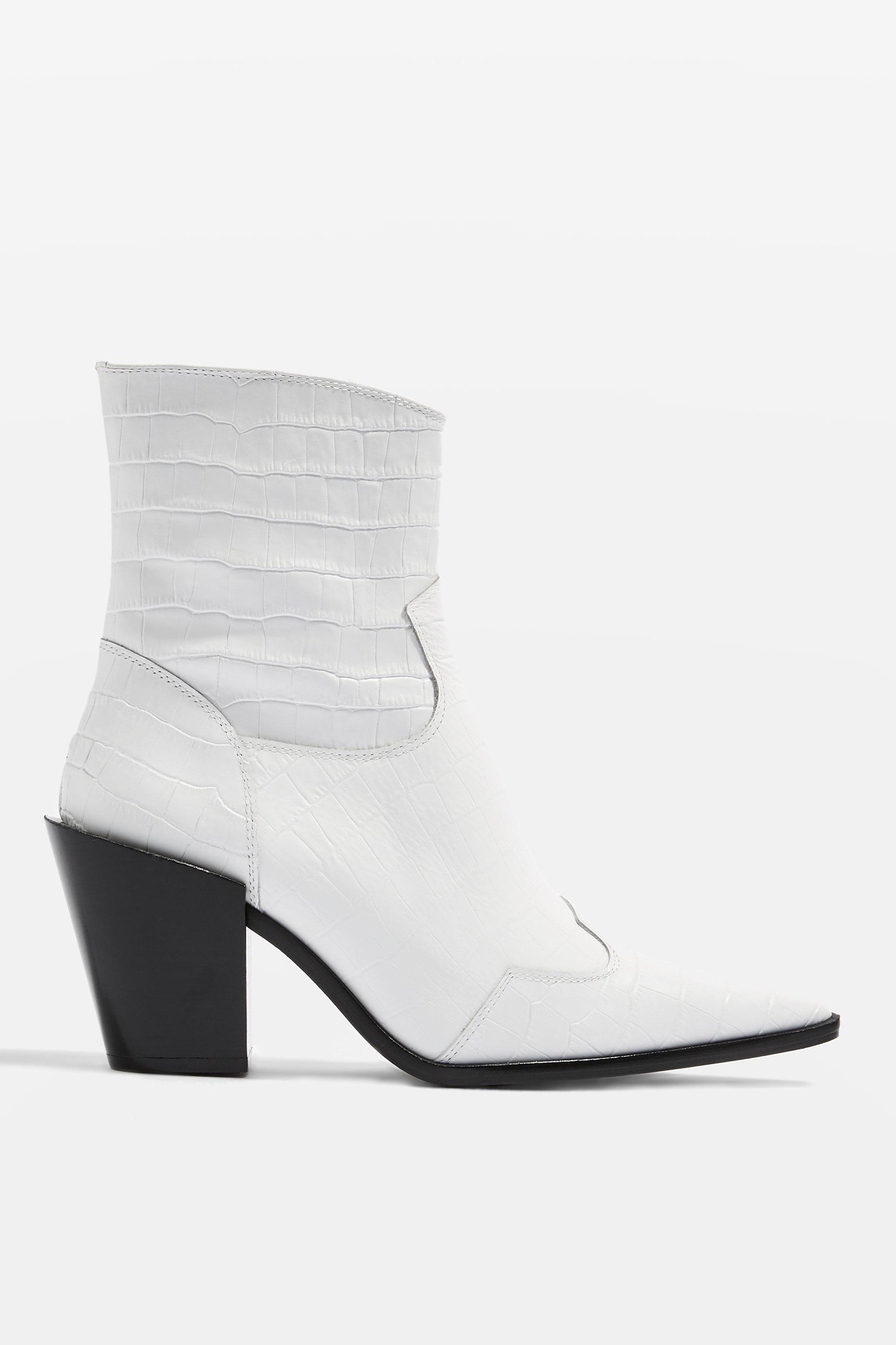 topshop white ankle boots