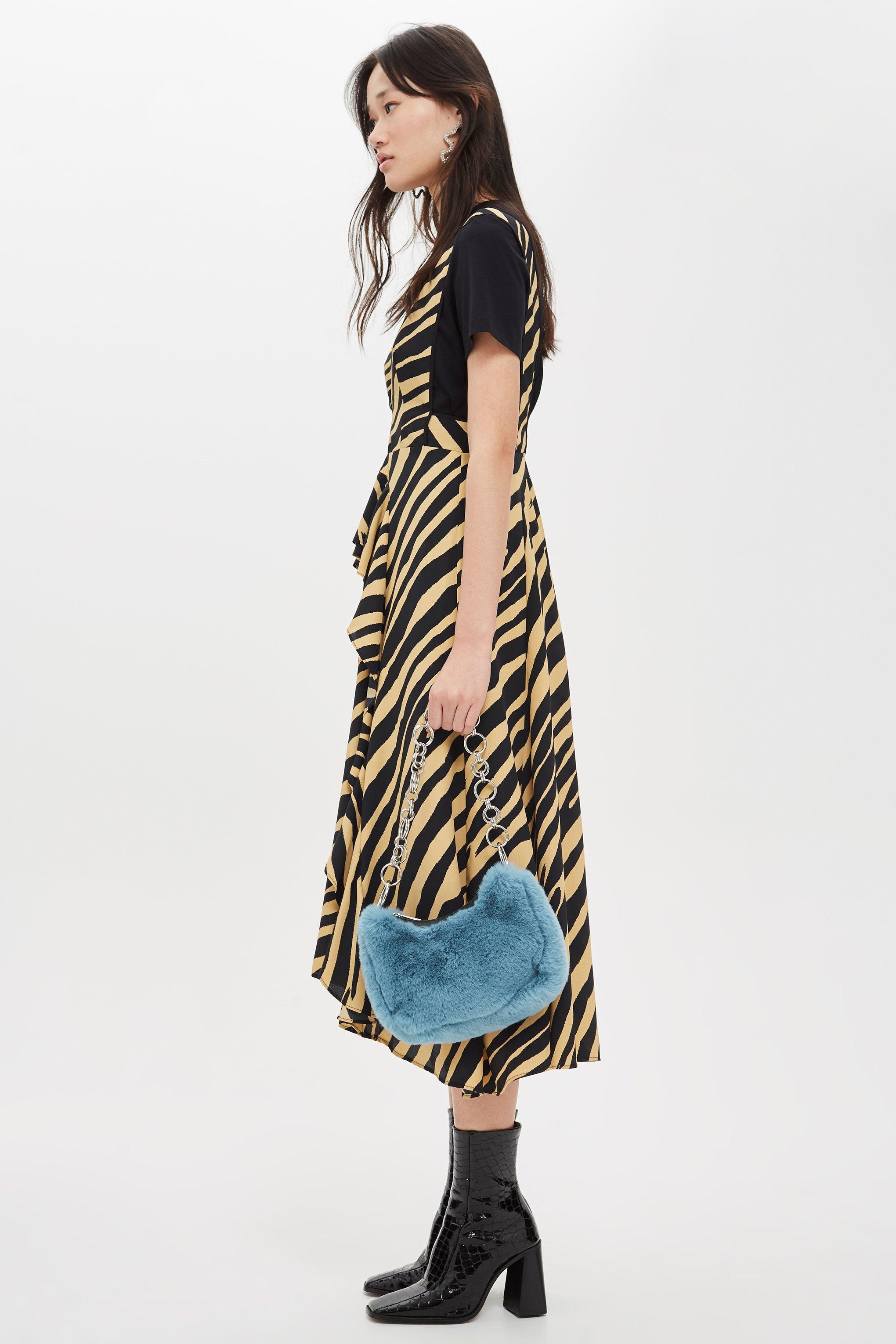 printed pinafore dress