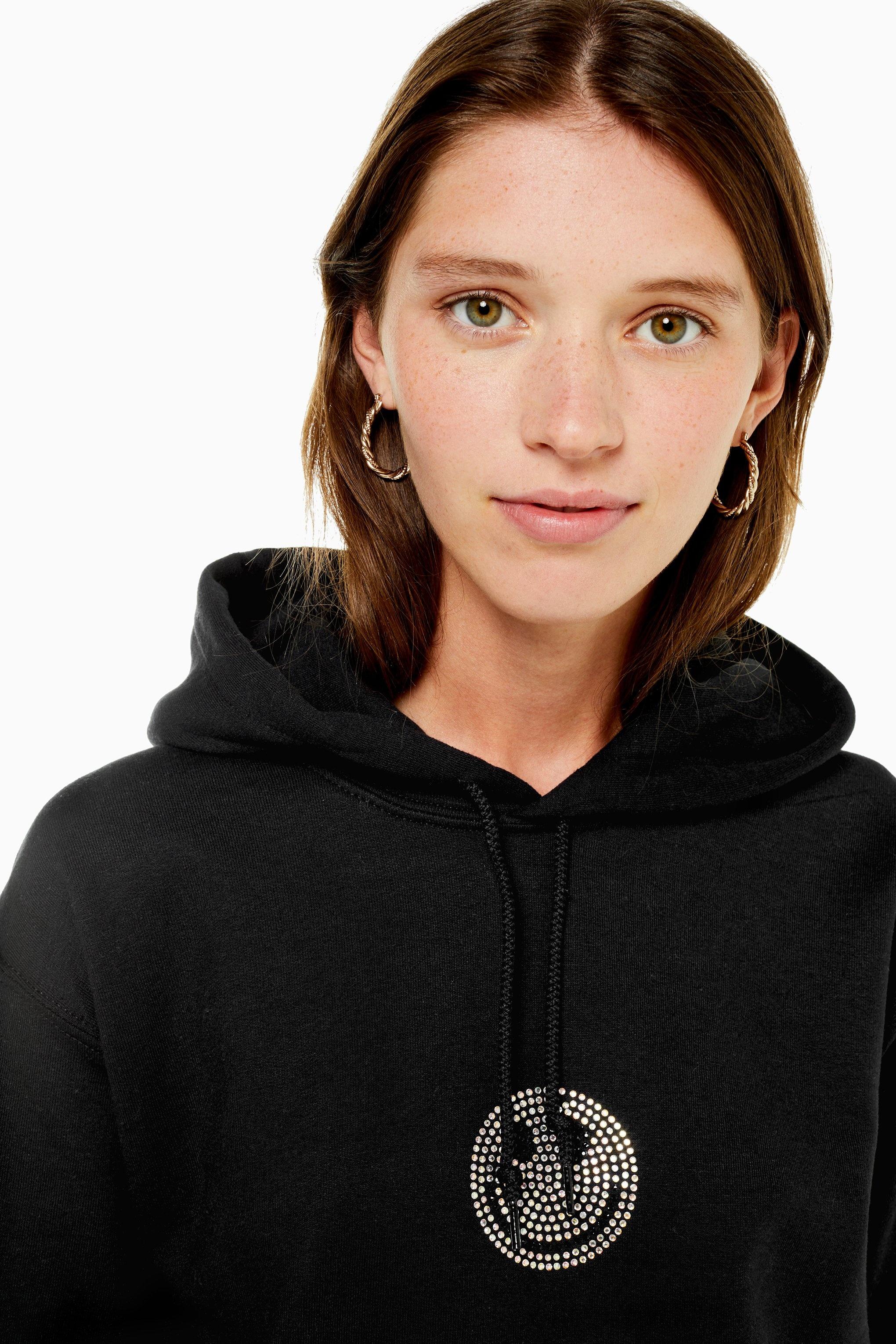 black hoodie topshop