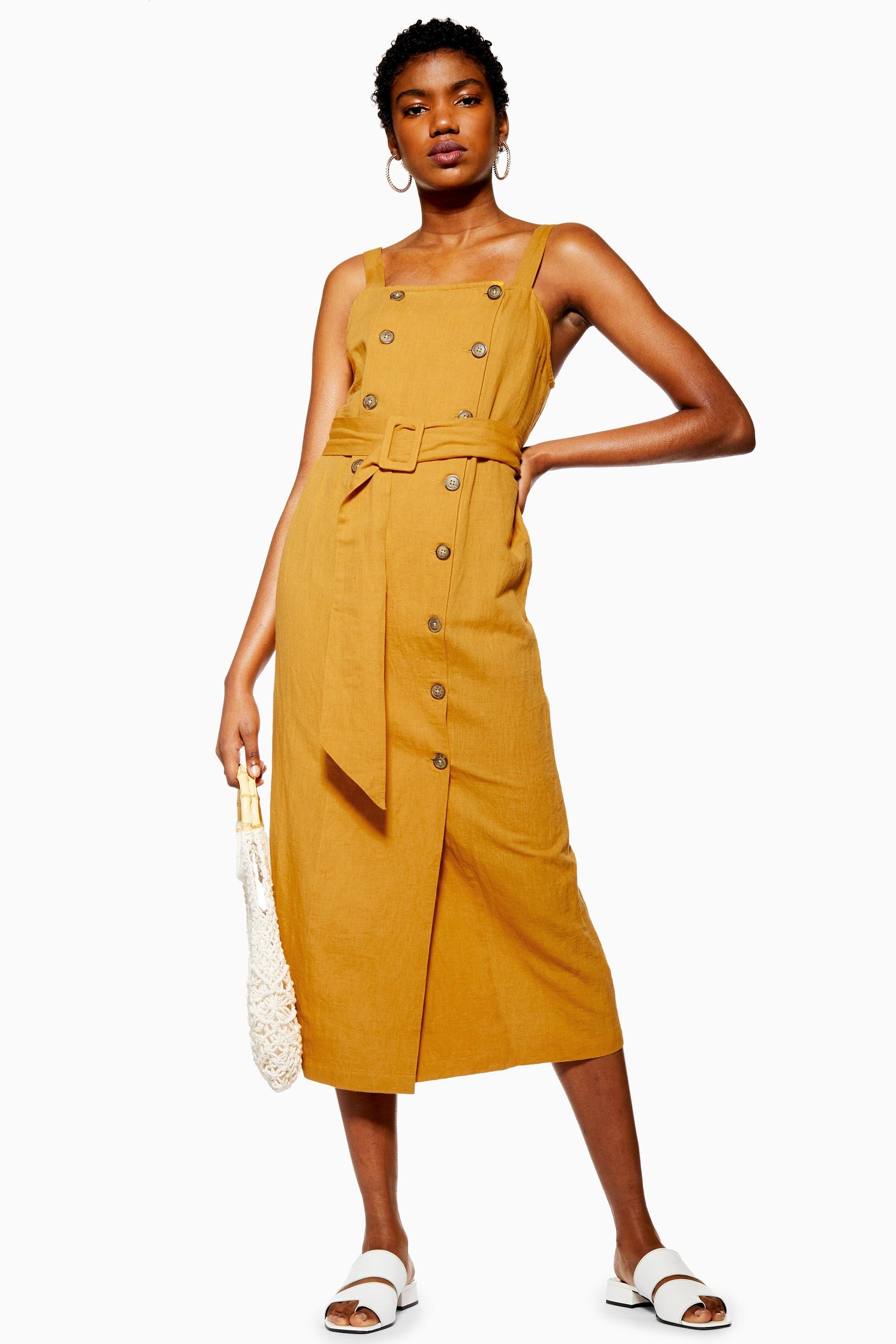 topshop mustard dress