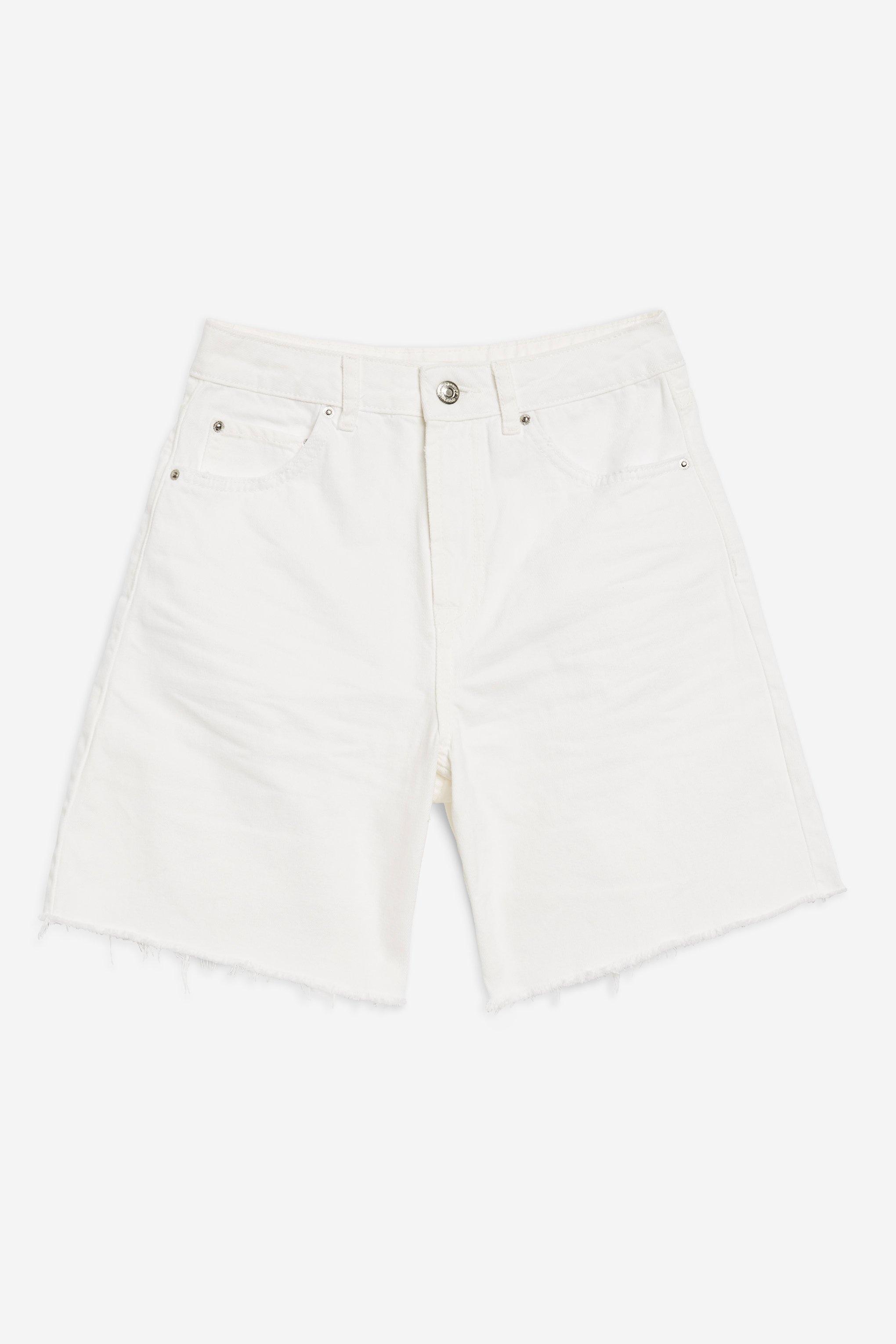 topshop longline denim shorts