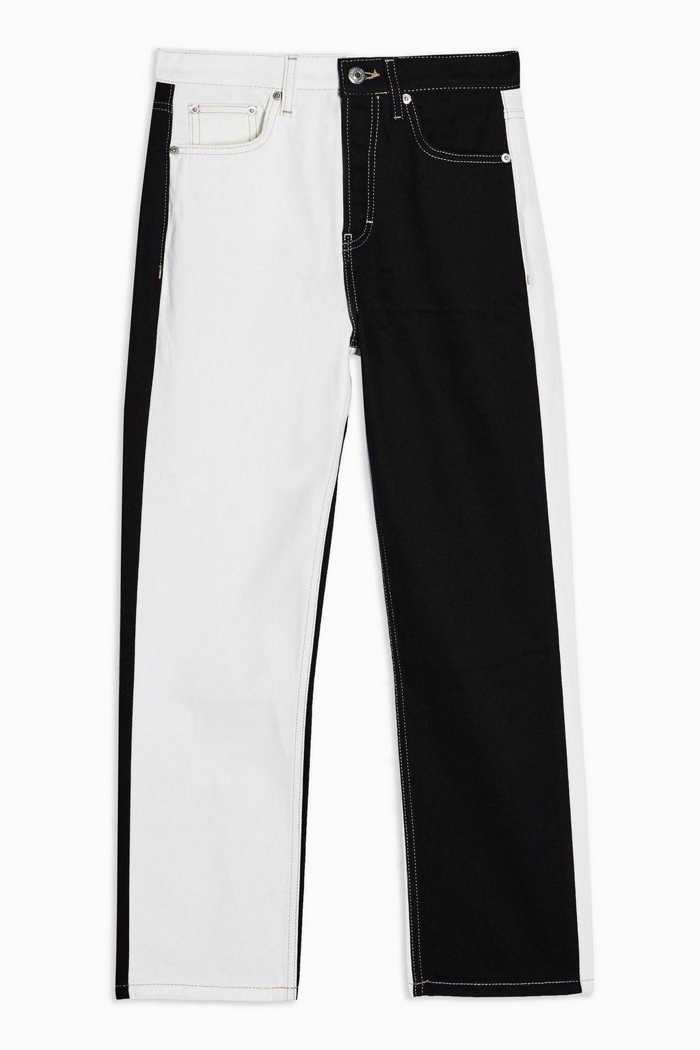 black and white colour block editor straight jeans
