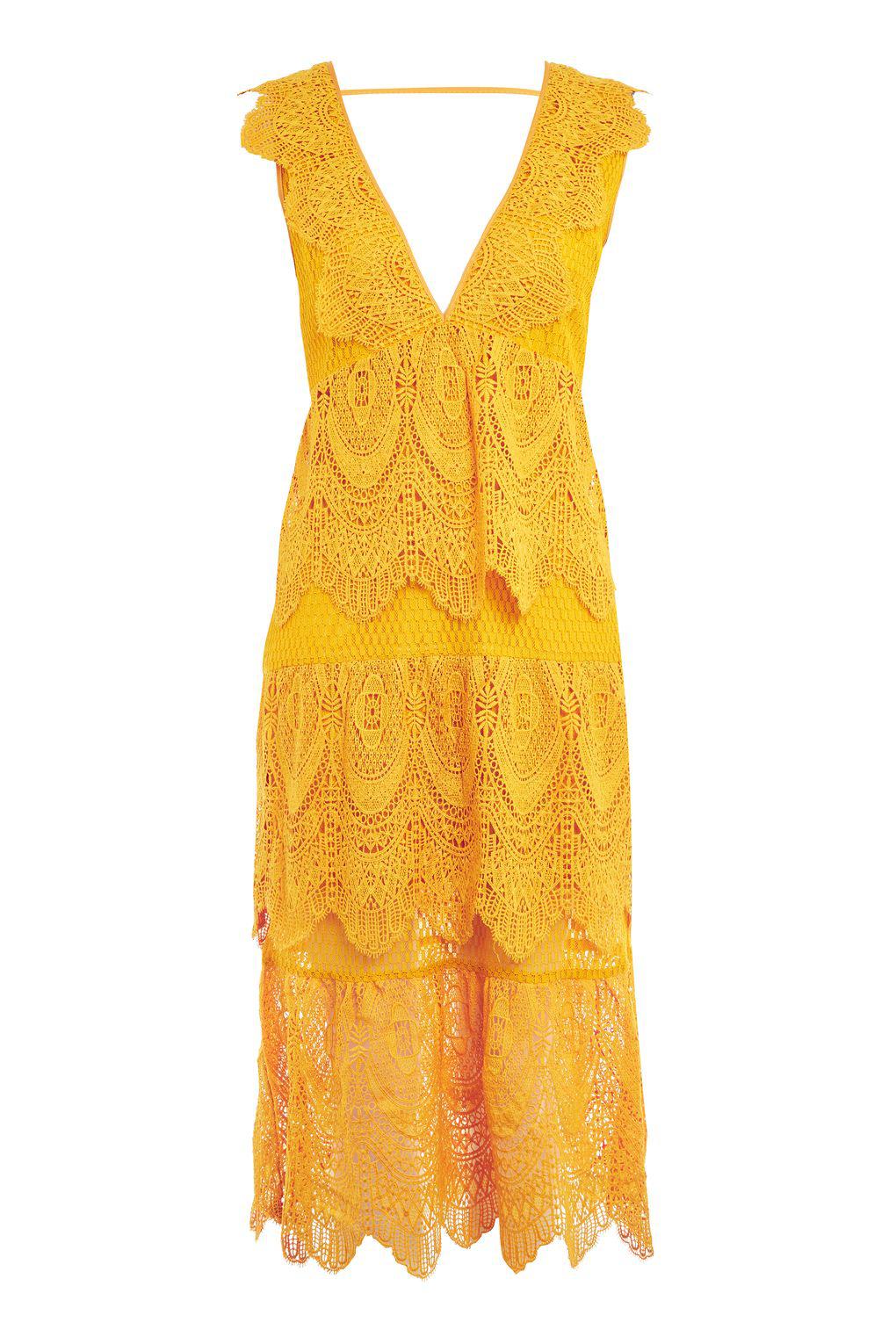 topshop yellow lace dress