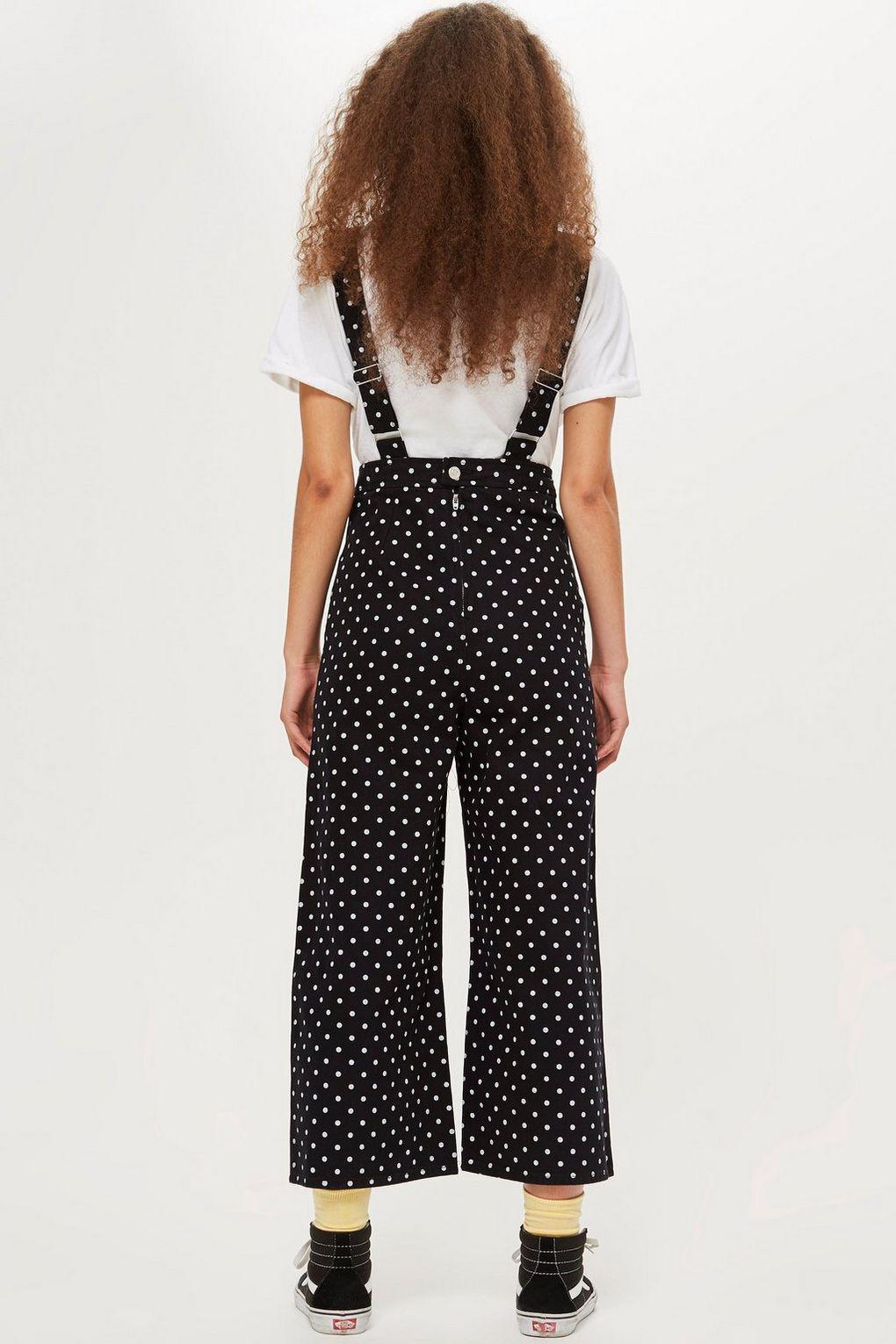 topshop polka dot overalls