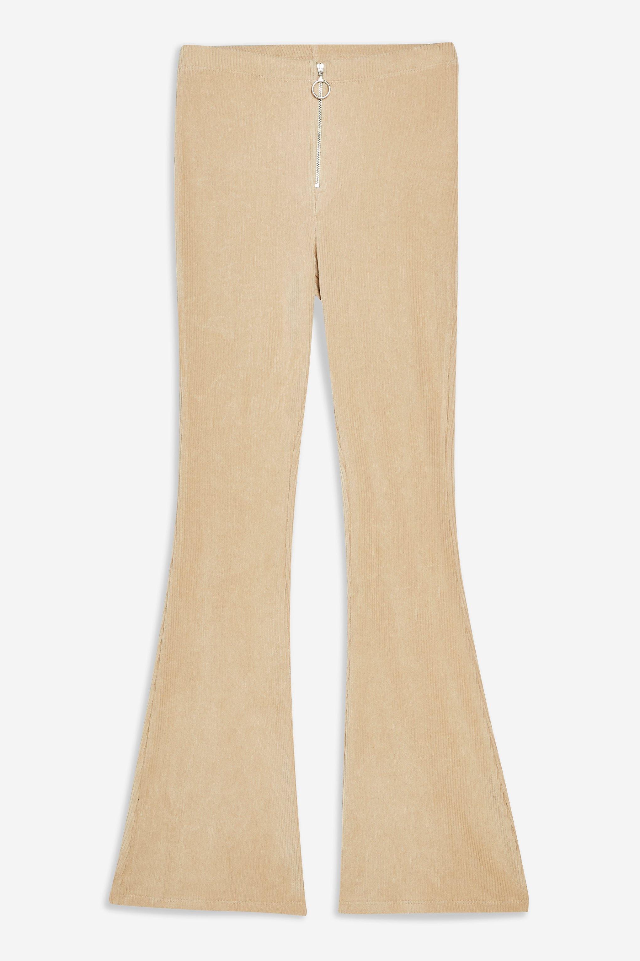 topshop zip flare corduroy pants