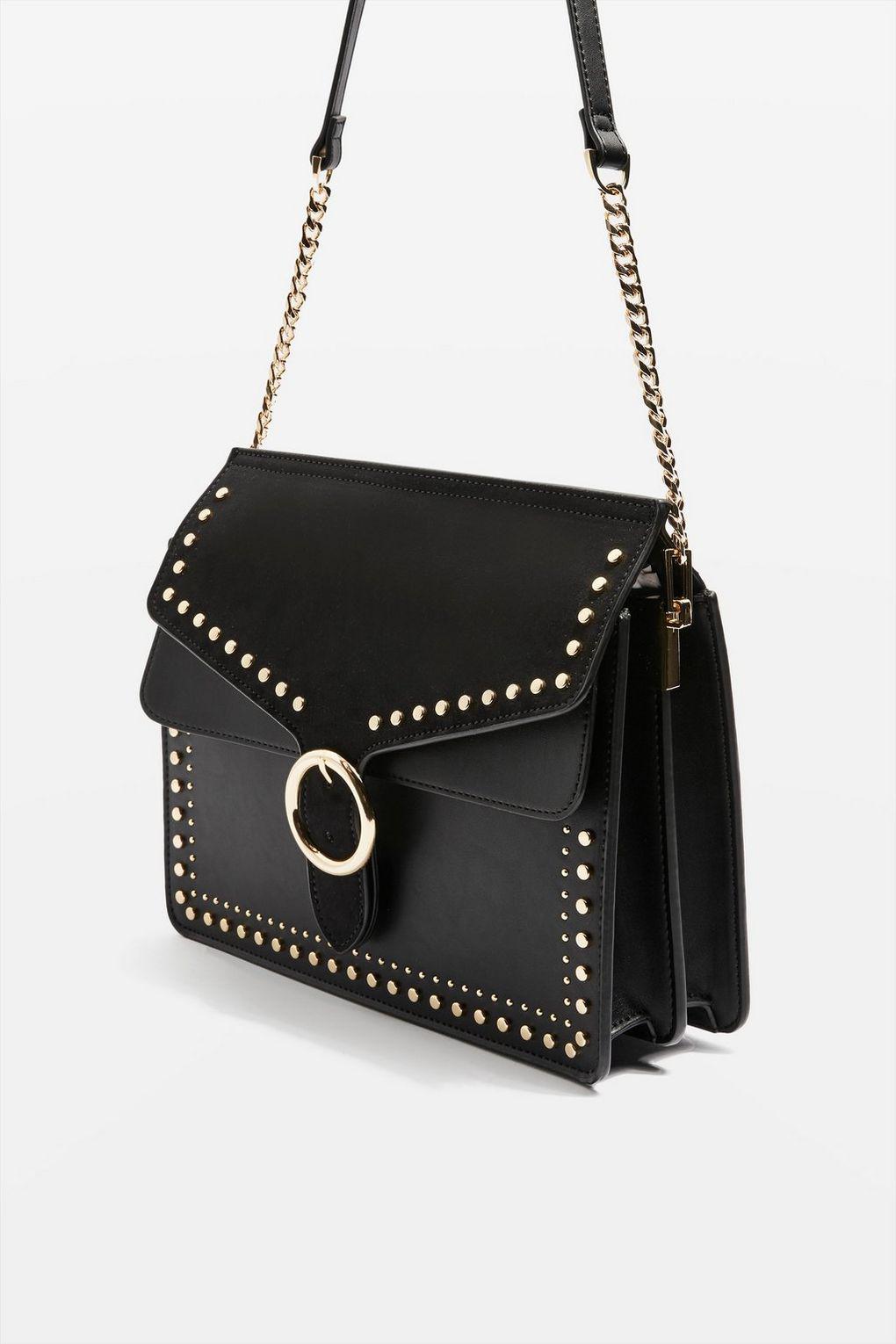 peony studded shoulder bag