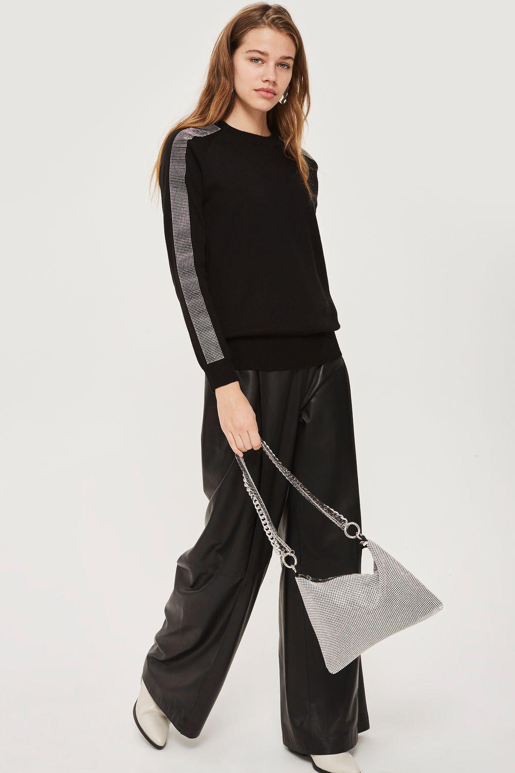 diamante sleeve jumper