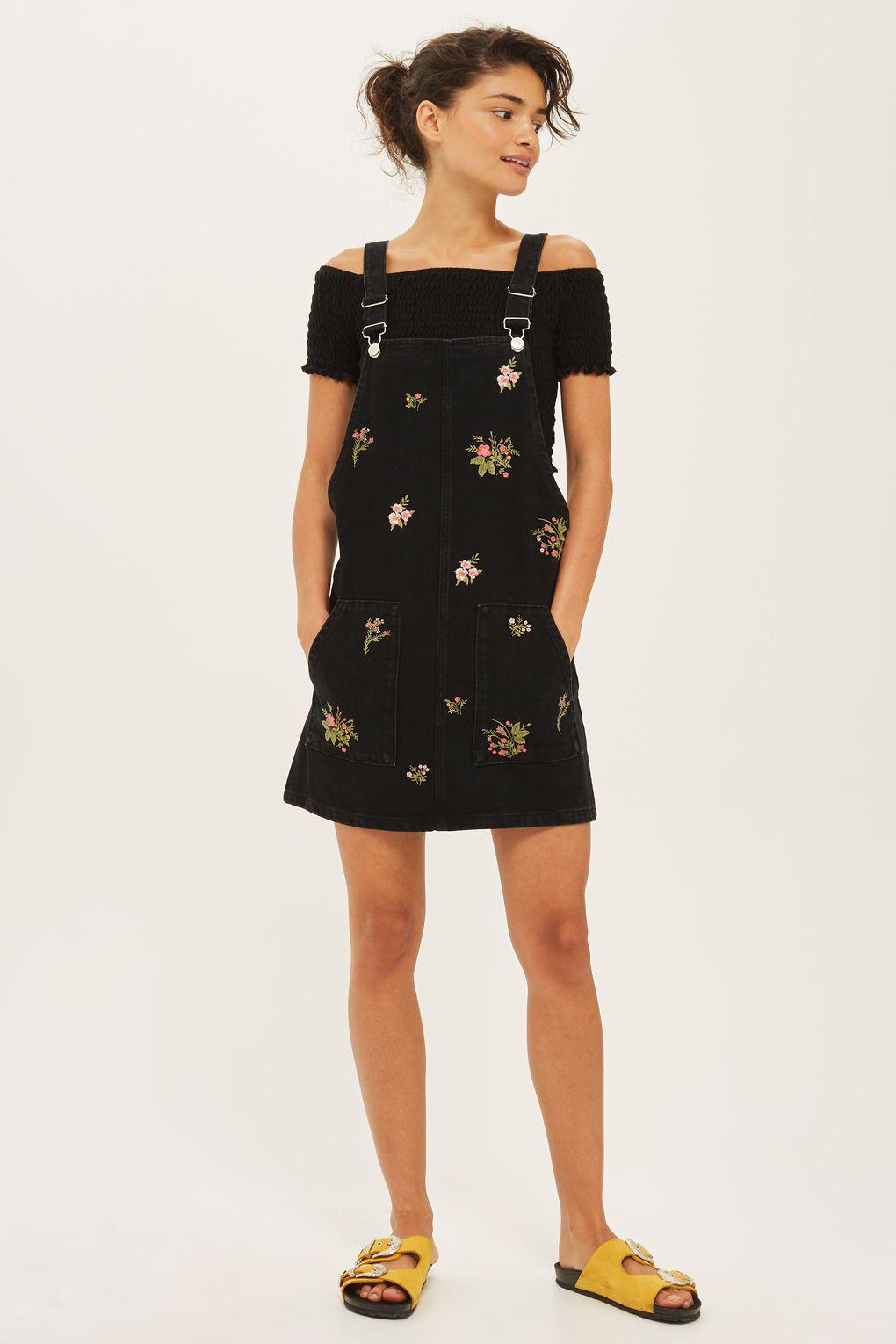 topshop floral pinafore dress
