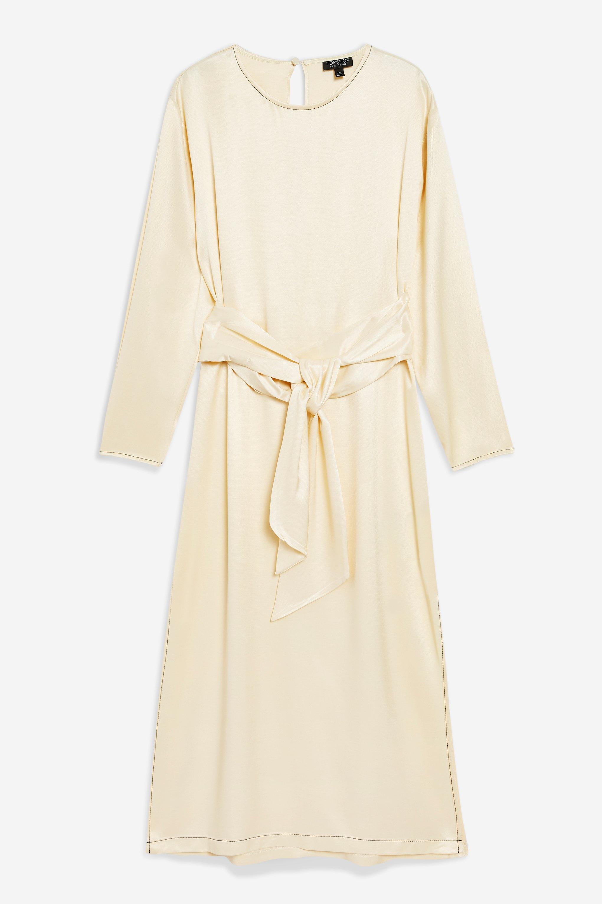satin ovoid midi dress