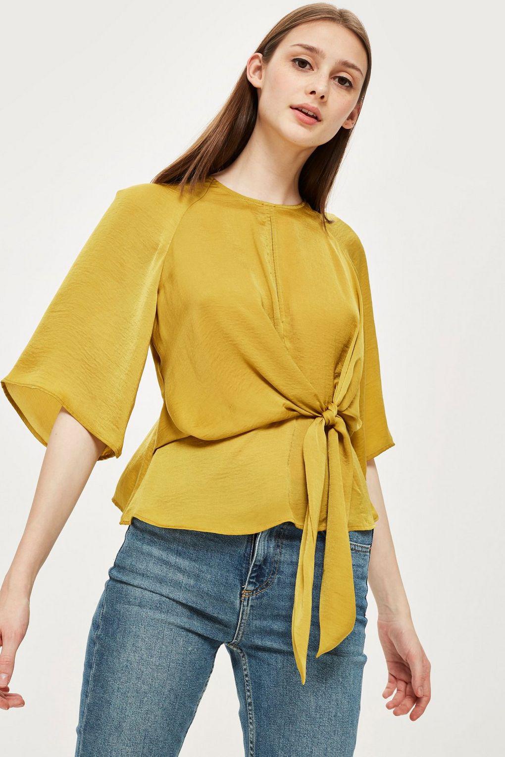 topshop yellow blouse