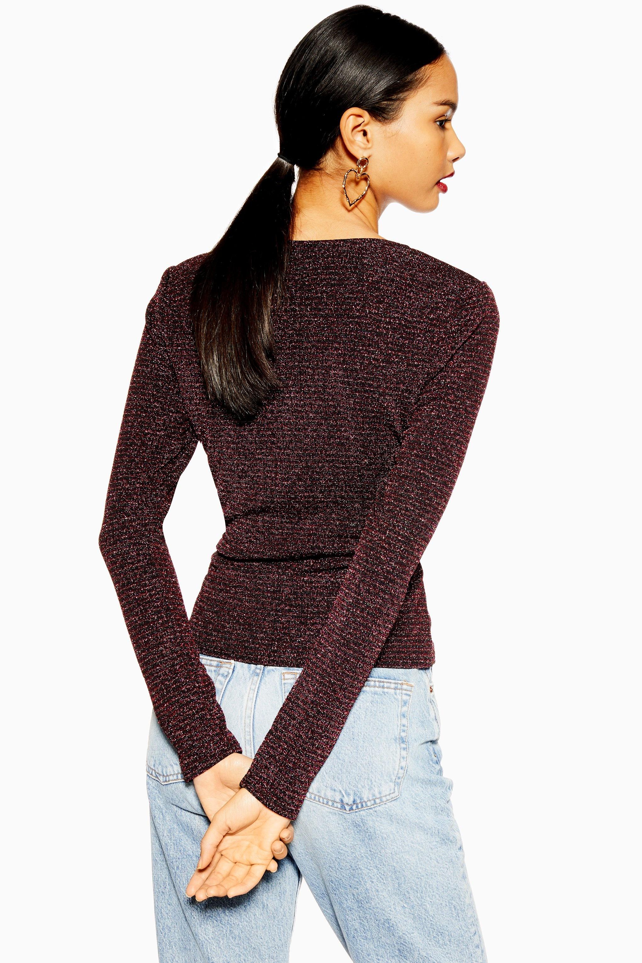 topshop metallic top