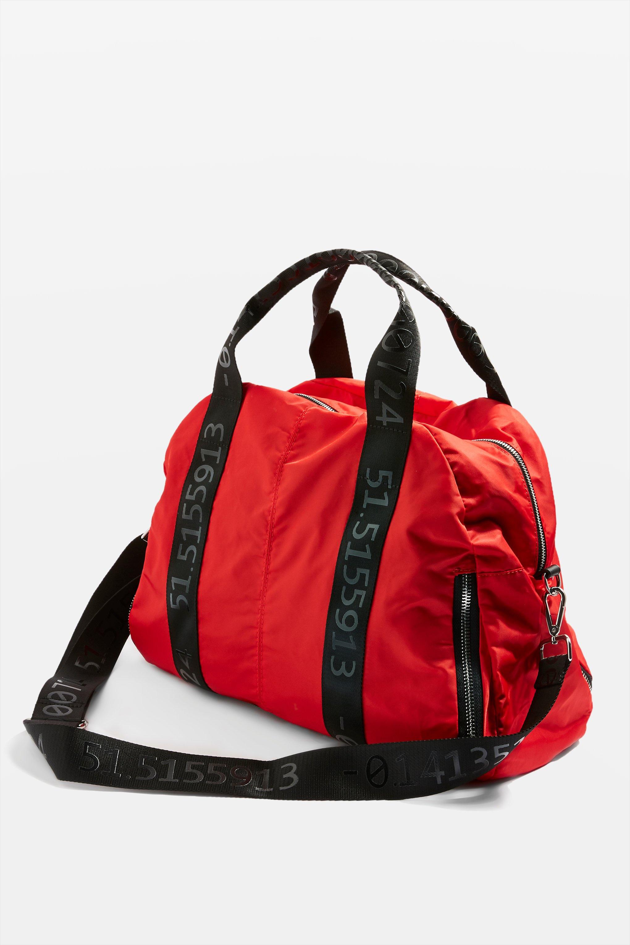 TOPSHOP Synthetic Tokyo Nylon Tote Bag in Red - Lyst