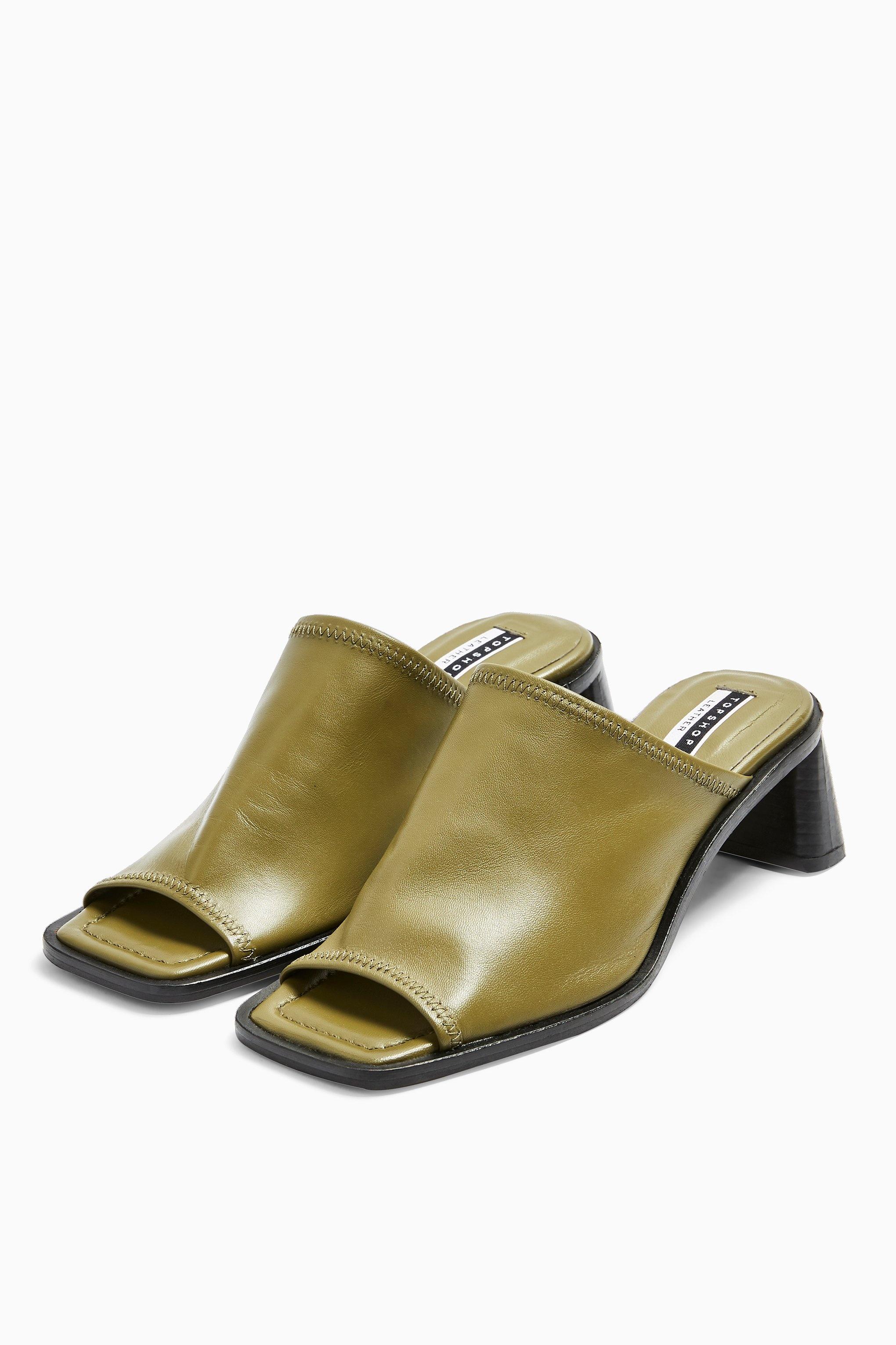 soft leather mules