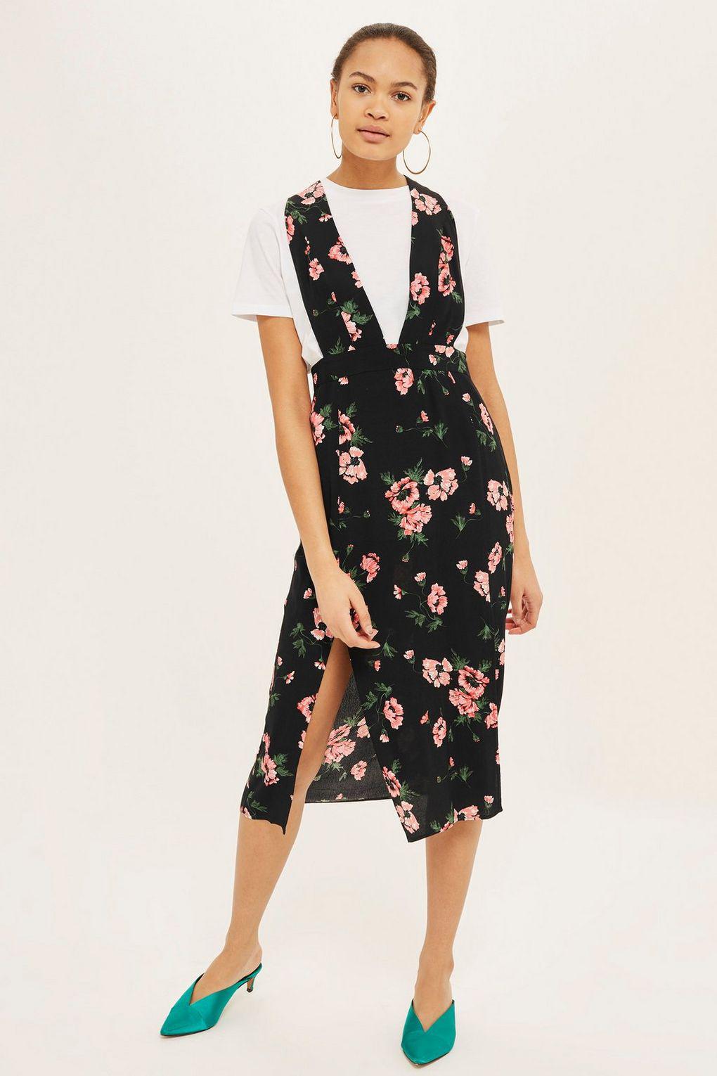 topshop zebra pinafore dress