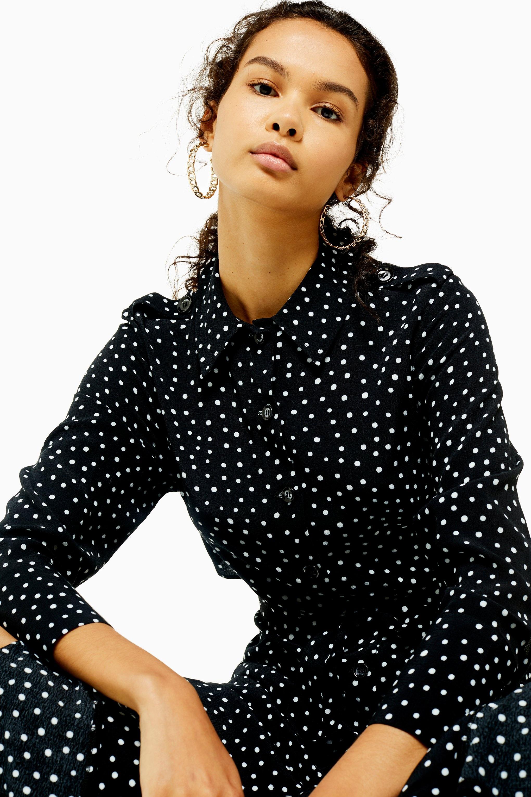 spotty shirt dress