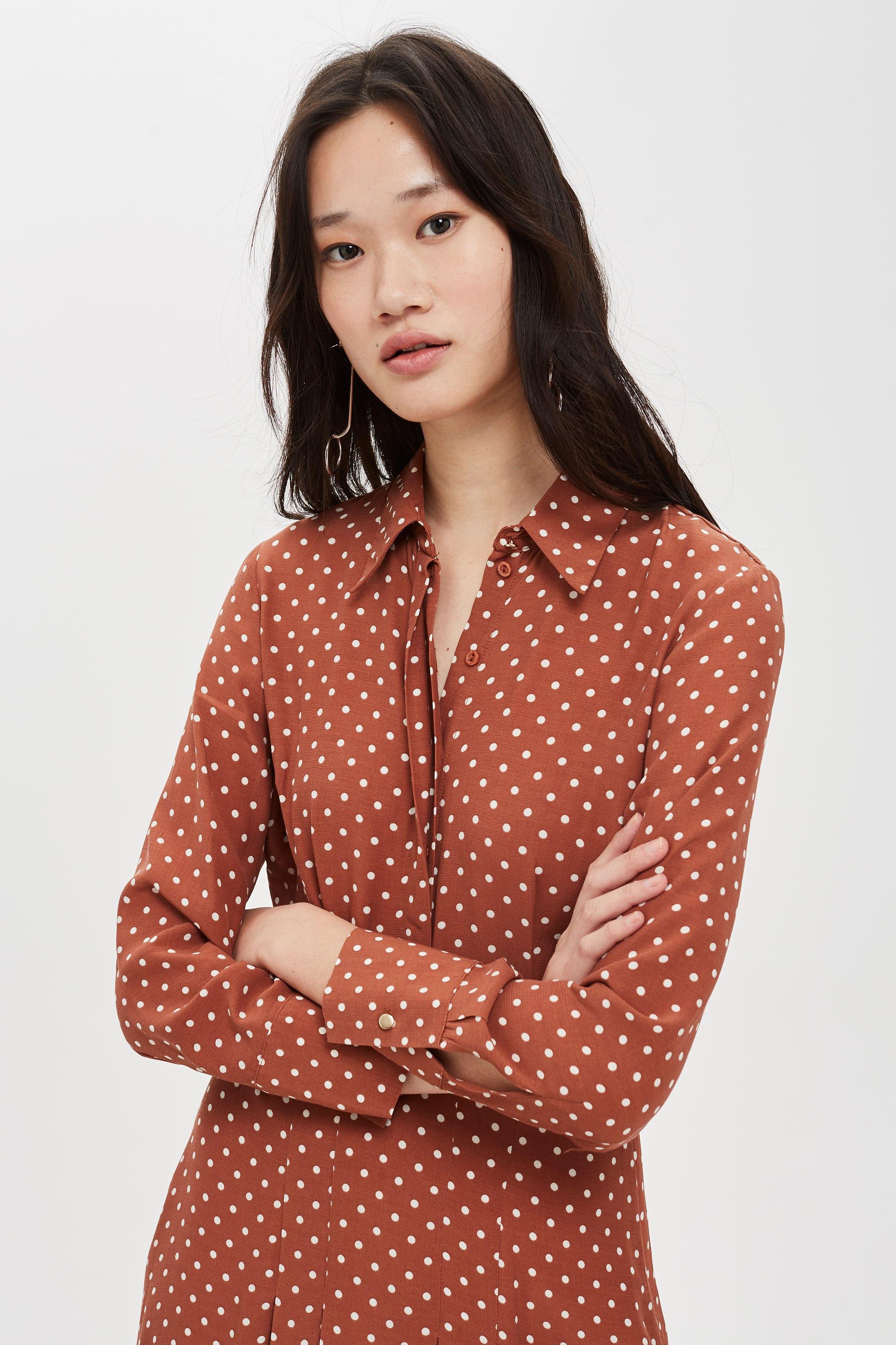topshop dot print dress