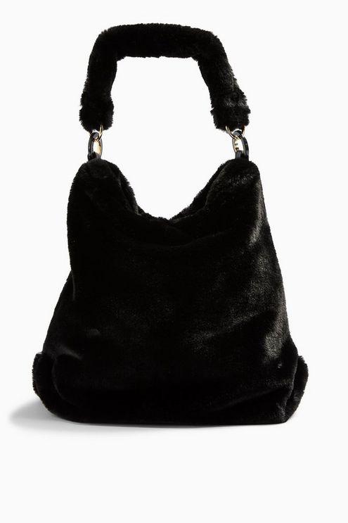 faux fur hobo bag