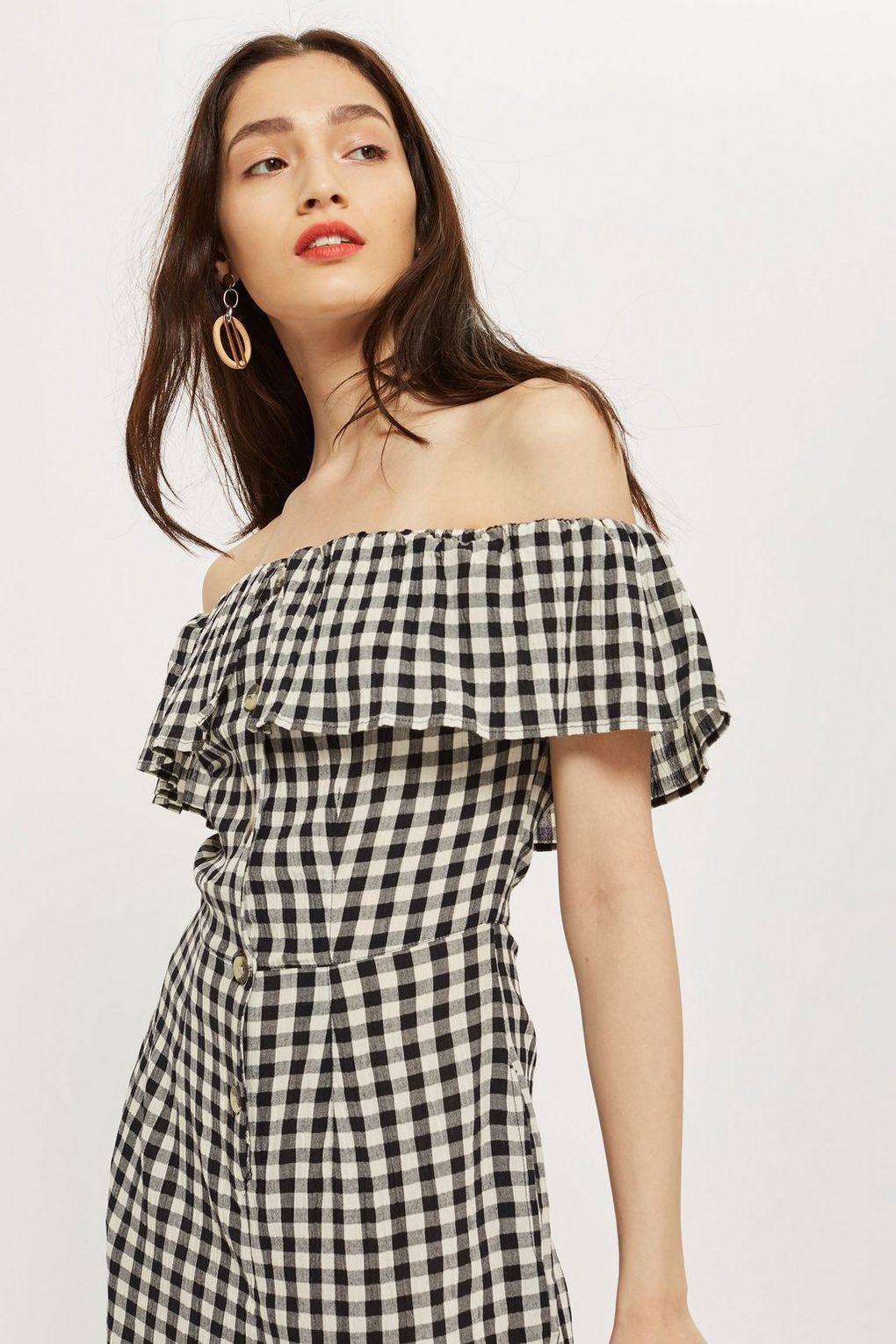 topshop gingham jumpsuit