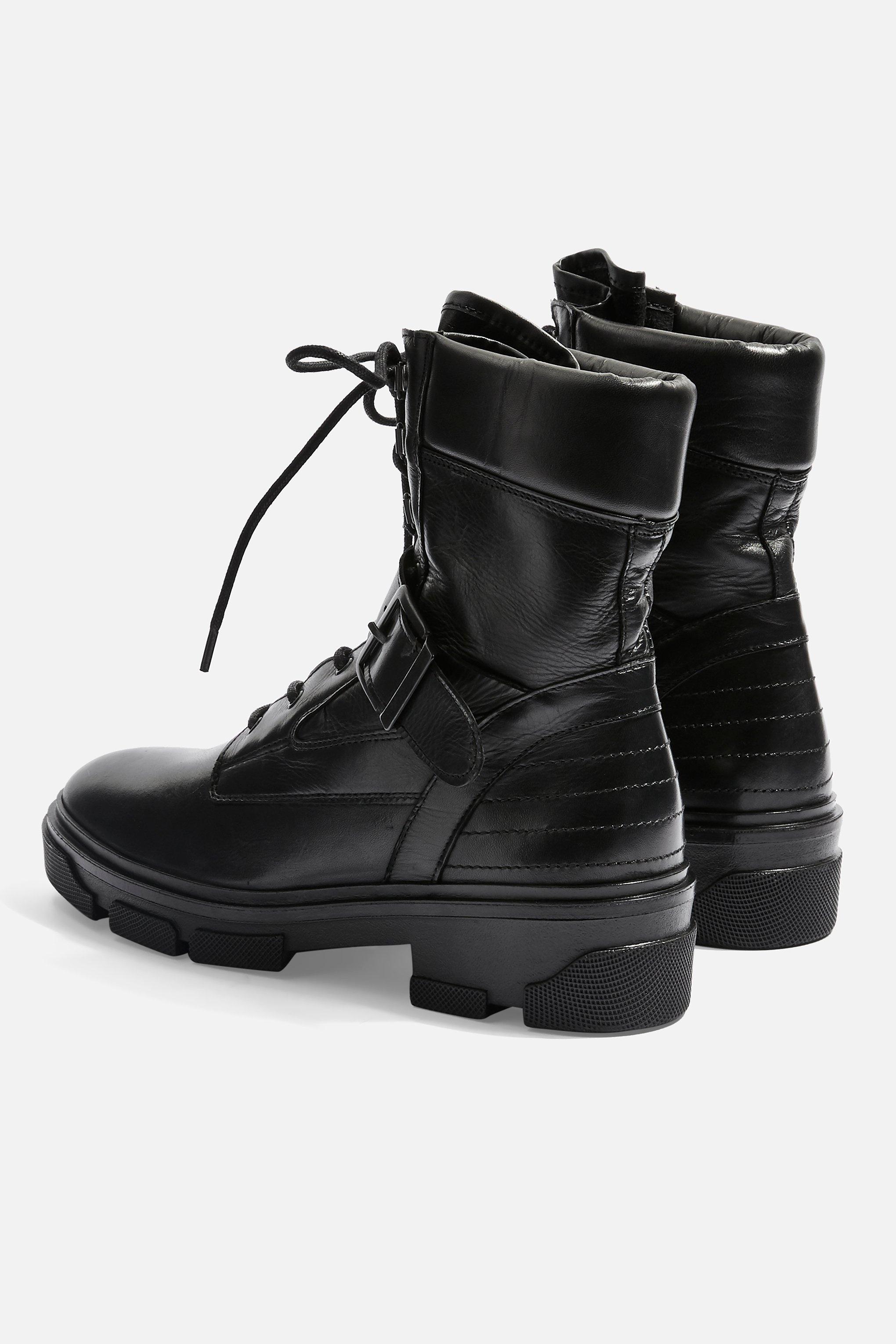 flat biker boots