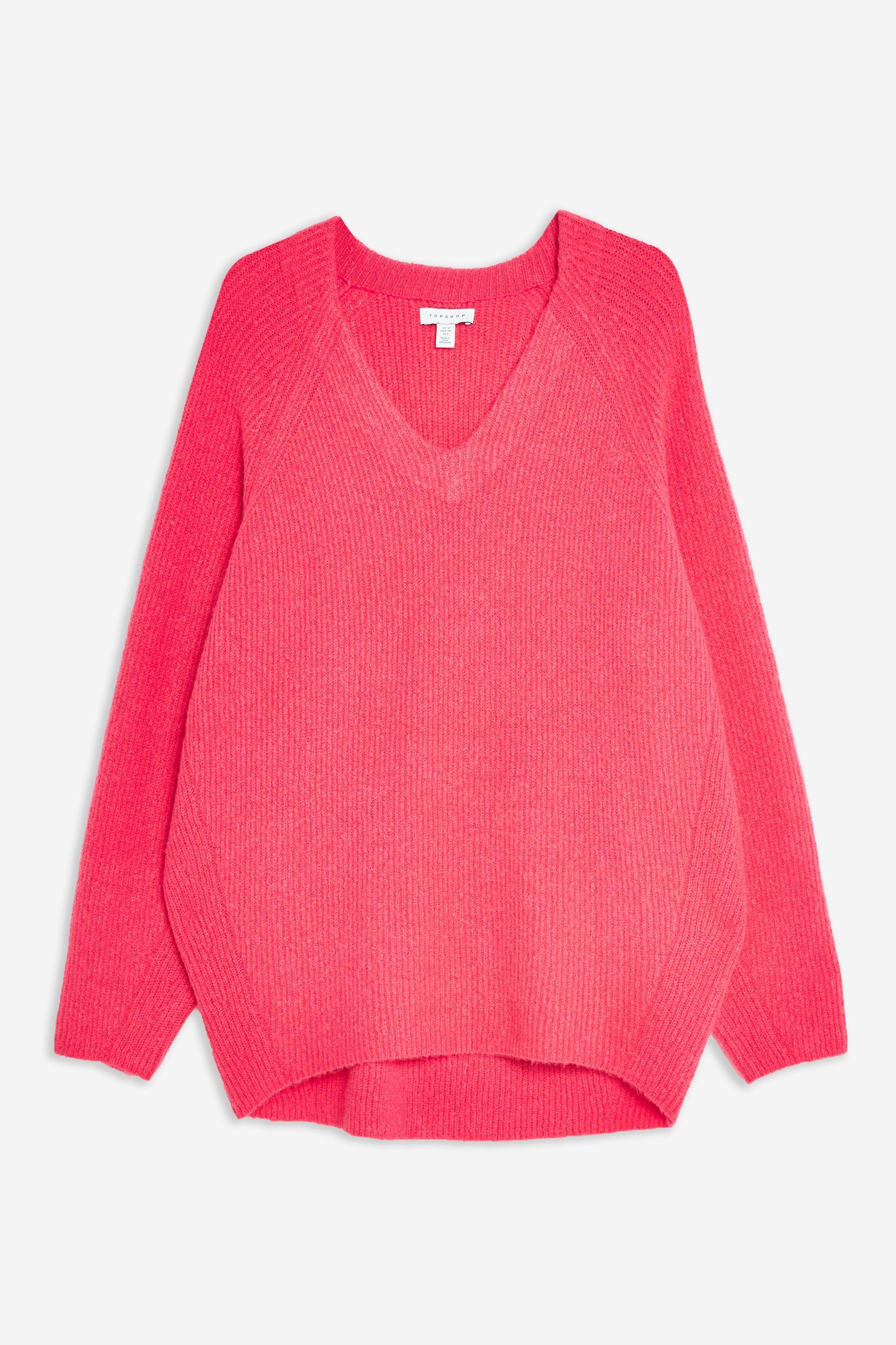 womens red longline jumper