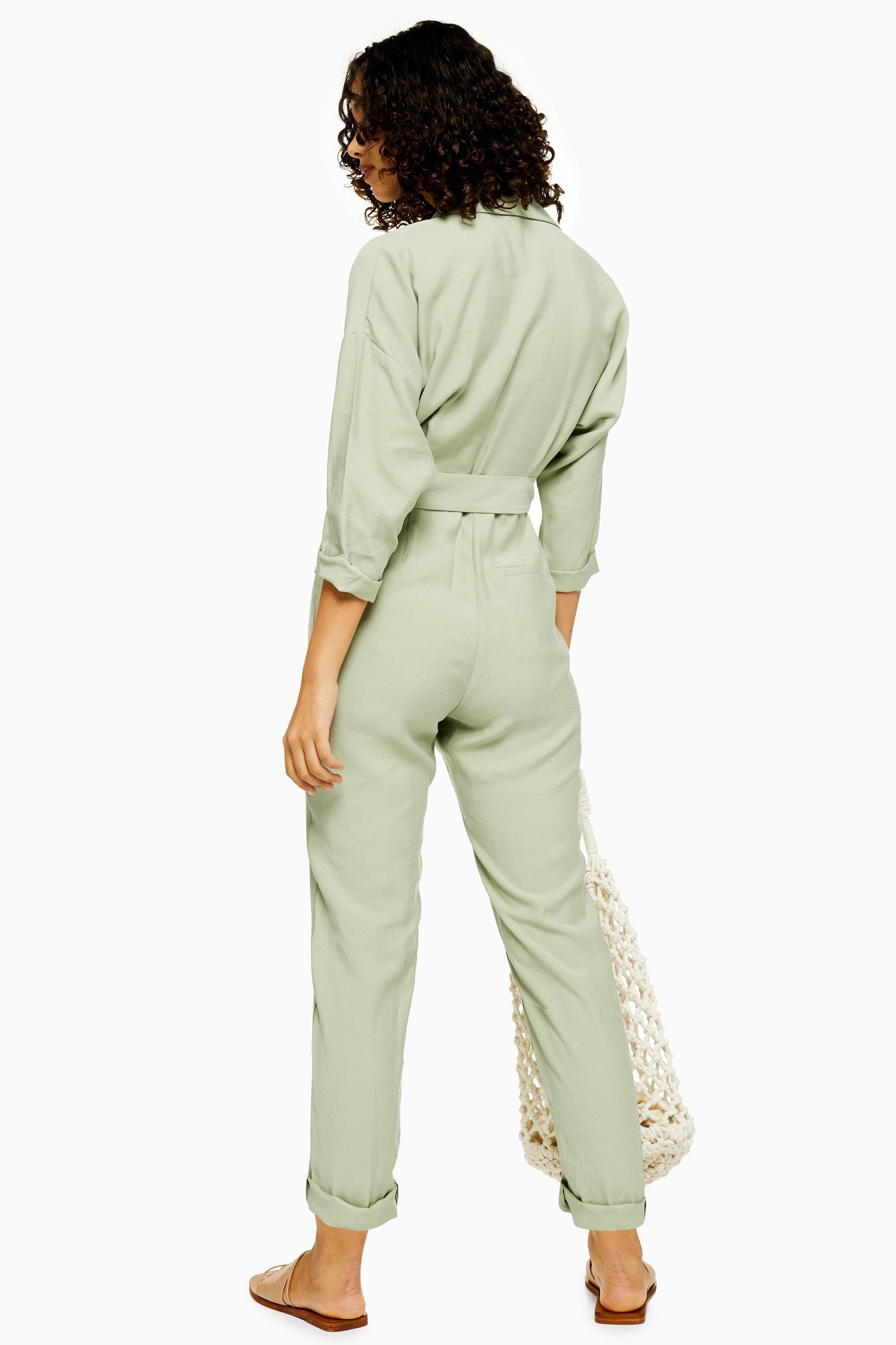 topshop khaki boiler suit