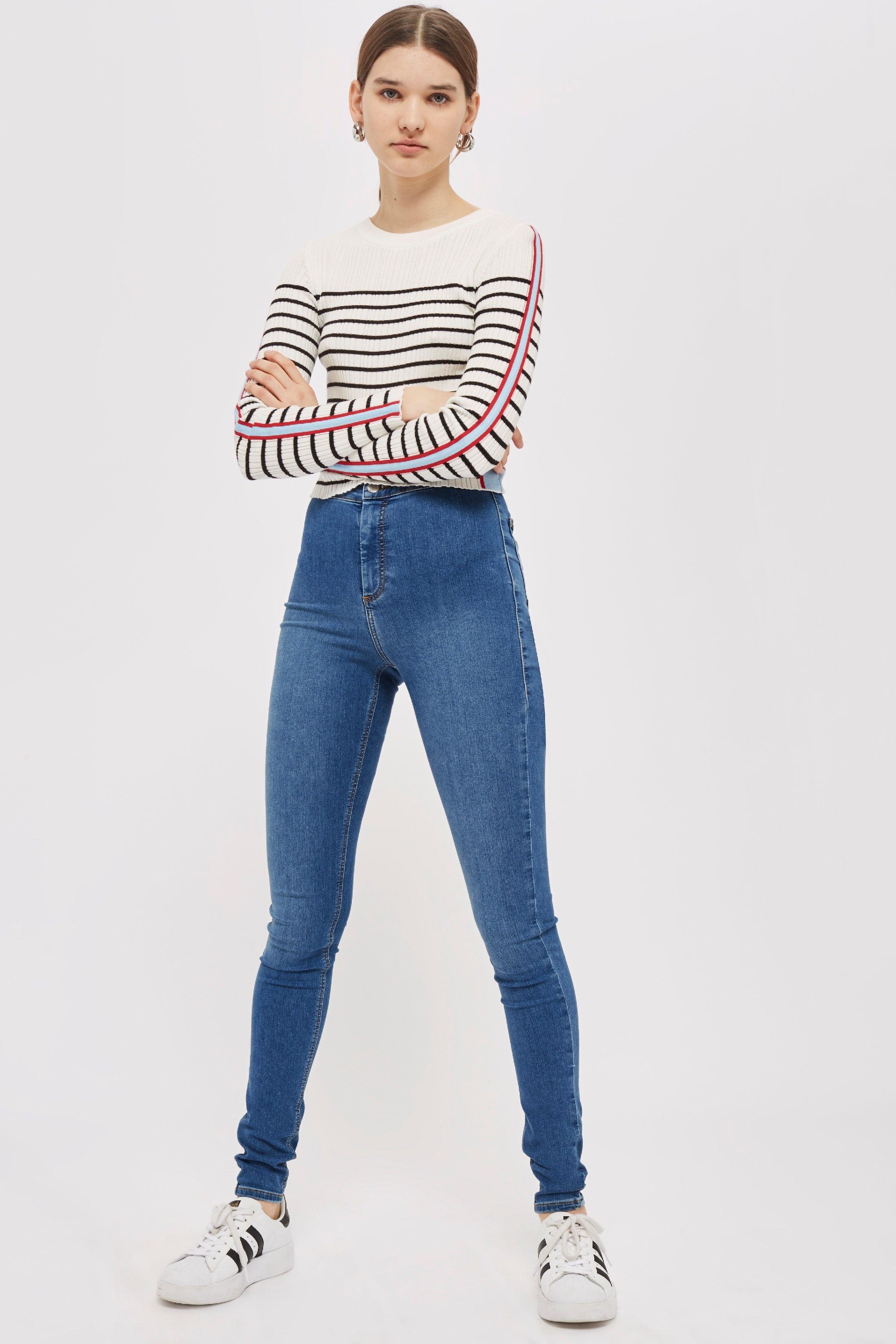 blue topshop joni jeans