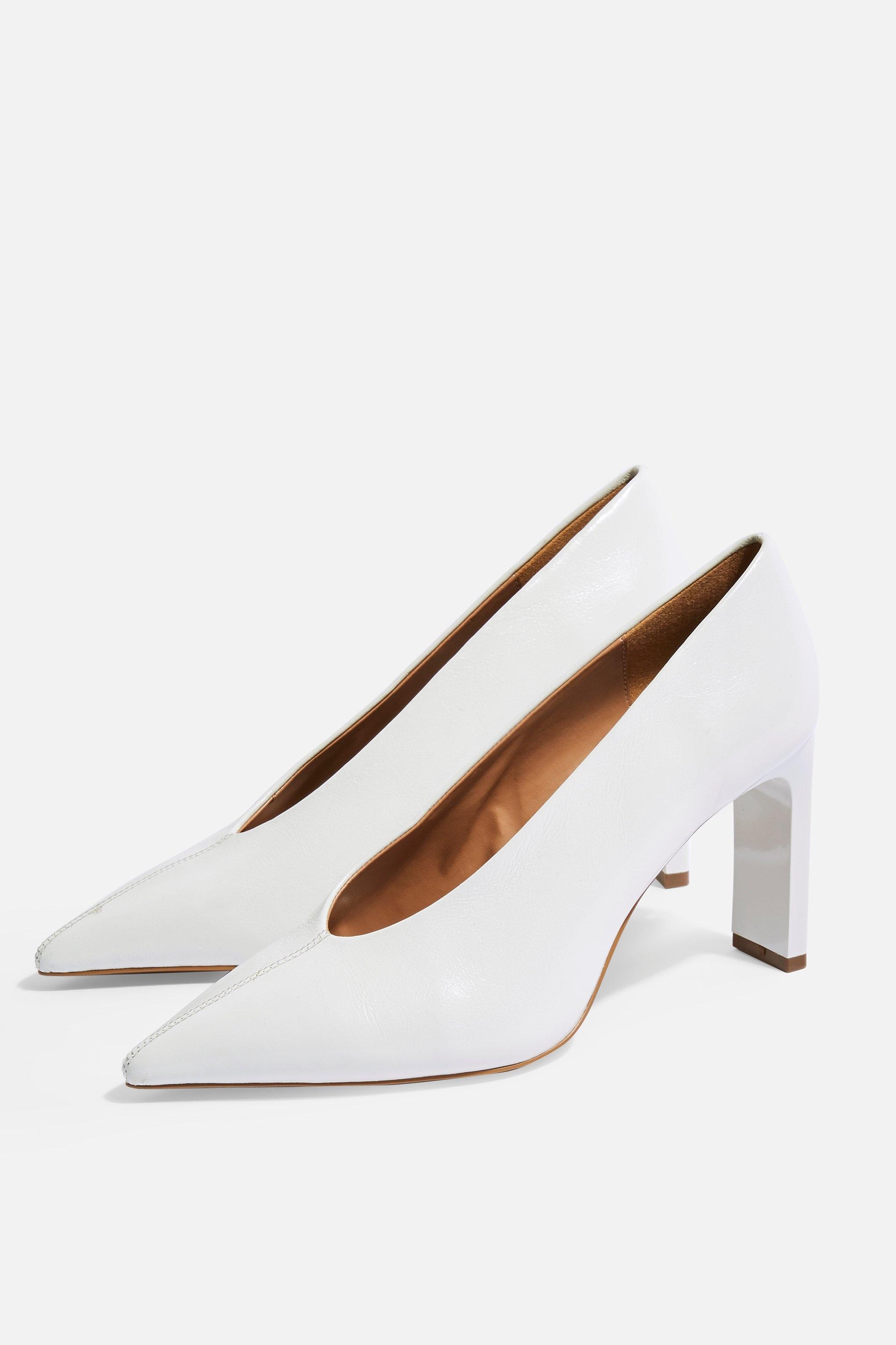 nico white set back heels