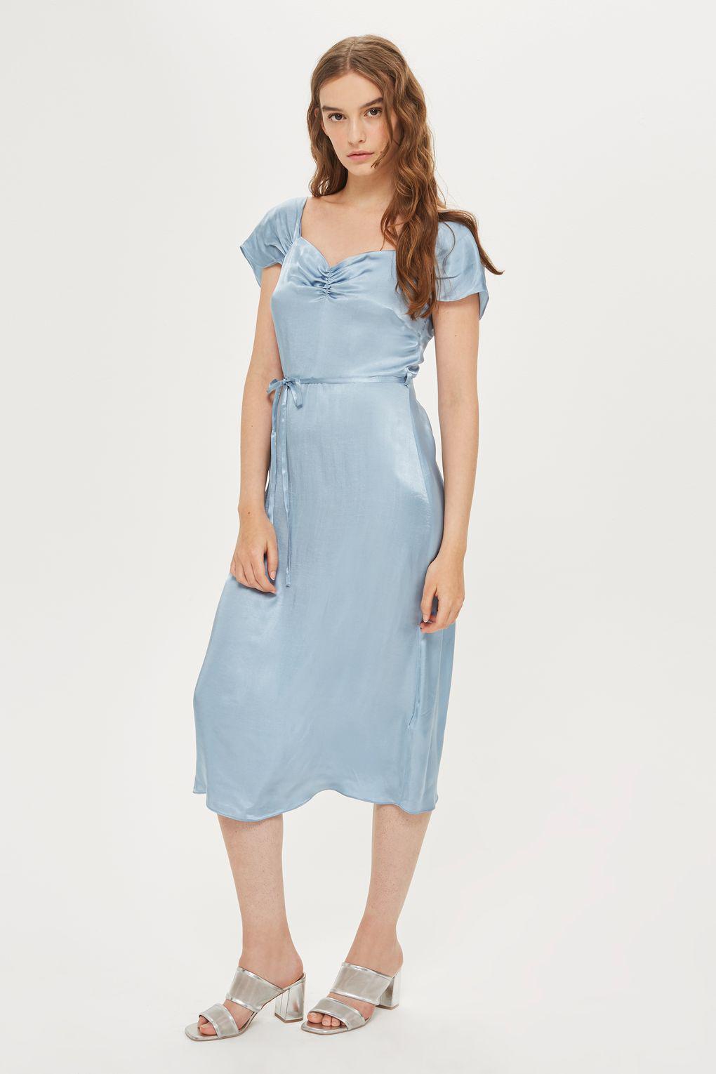 topshop satin midi dress