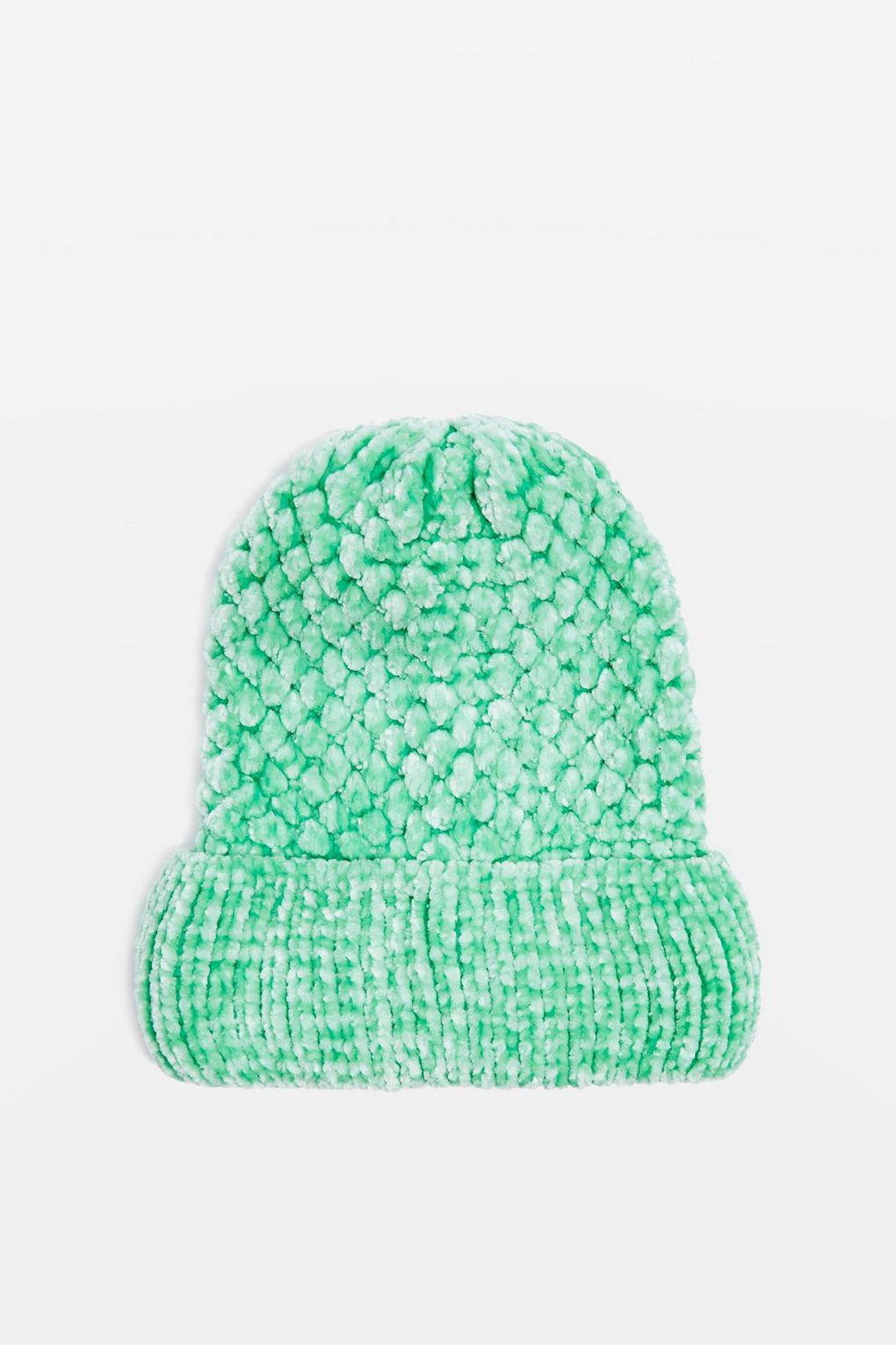 mint green beanie hat