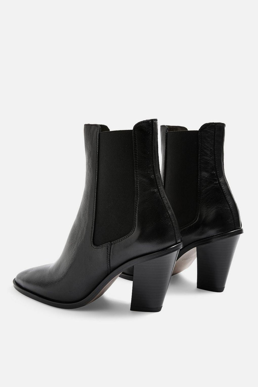 angled heel boots