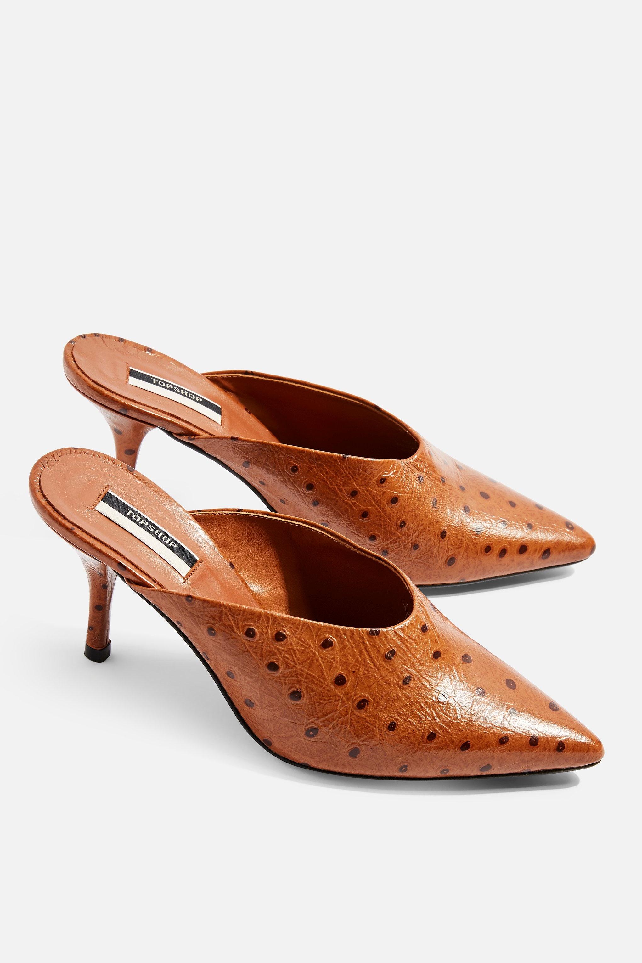 topshop tan mules
