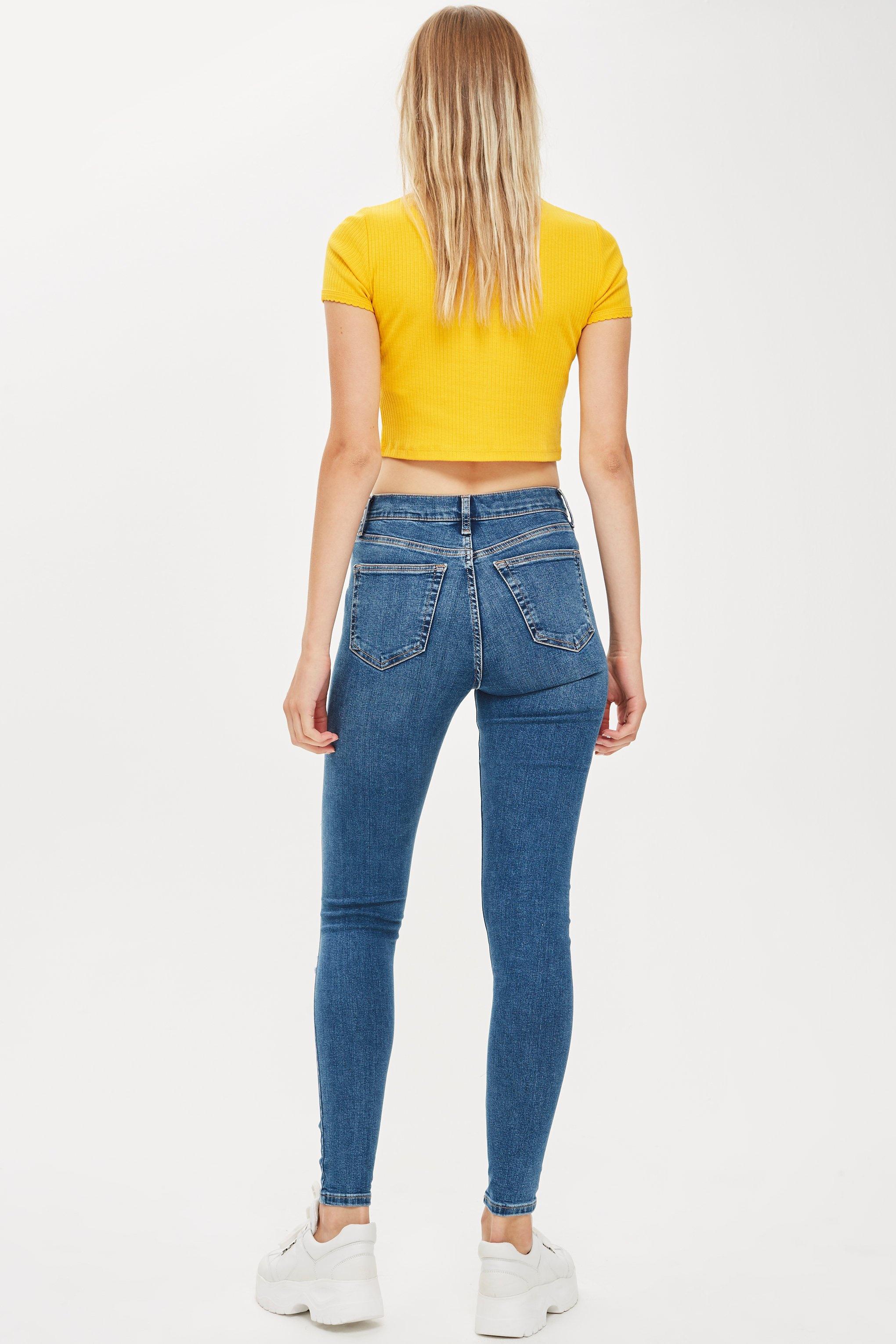 mid blue super ripped joni jeans