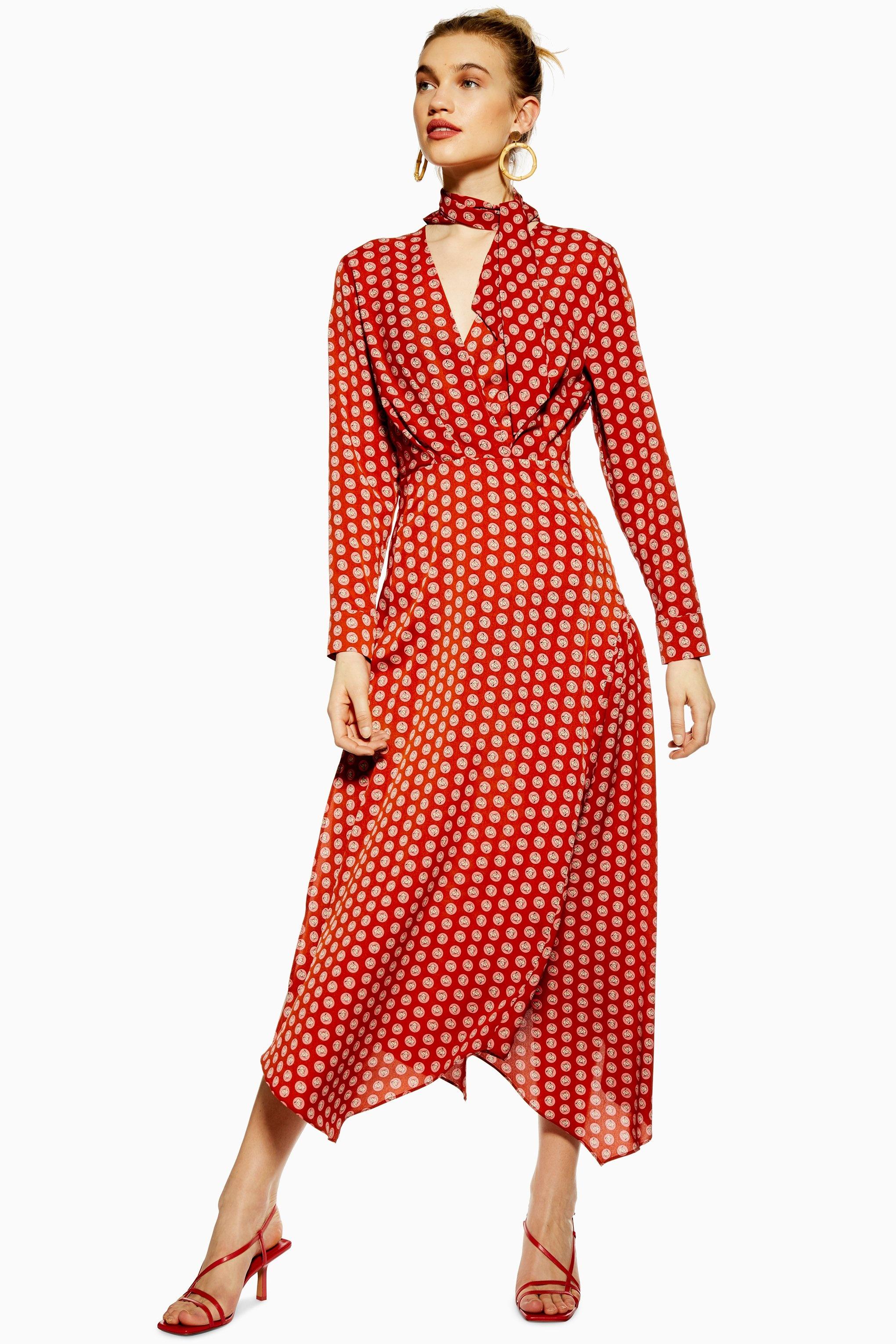 topshop horse print midi dress