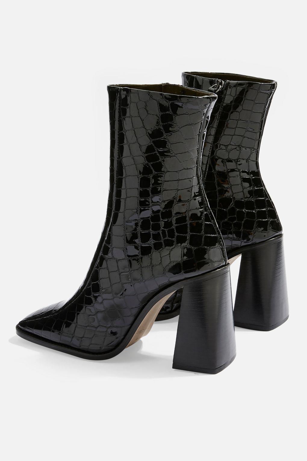 TOPSHOP Leather Hurricane Bootie in 