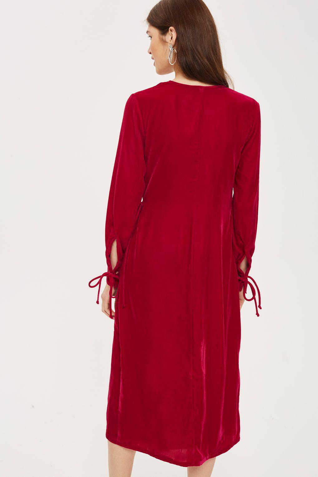 topshop velvet wrap dress