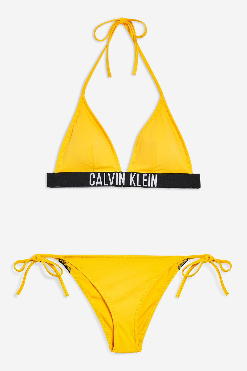 calvin klein yellow bikini top