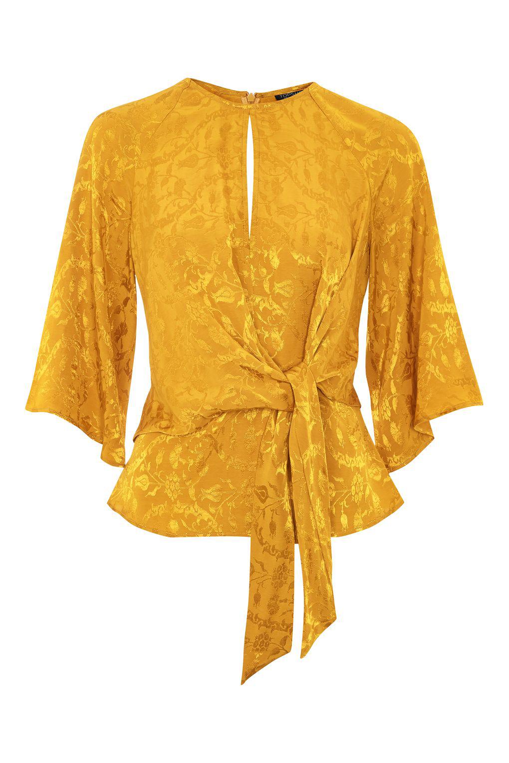 topshop yellow blouse