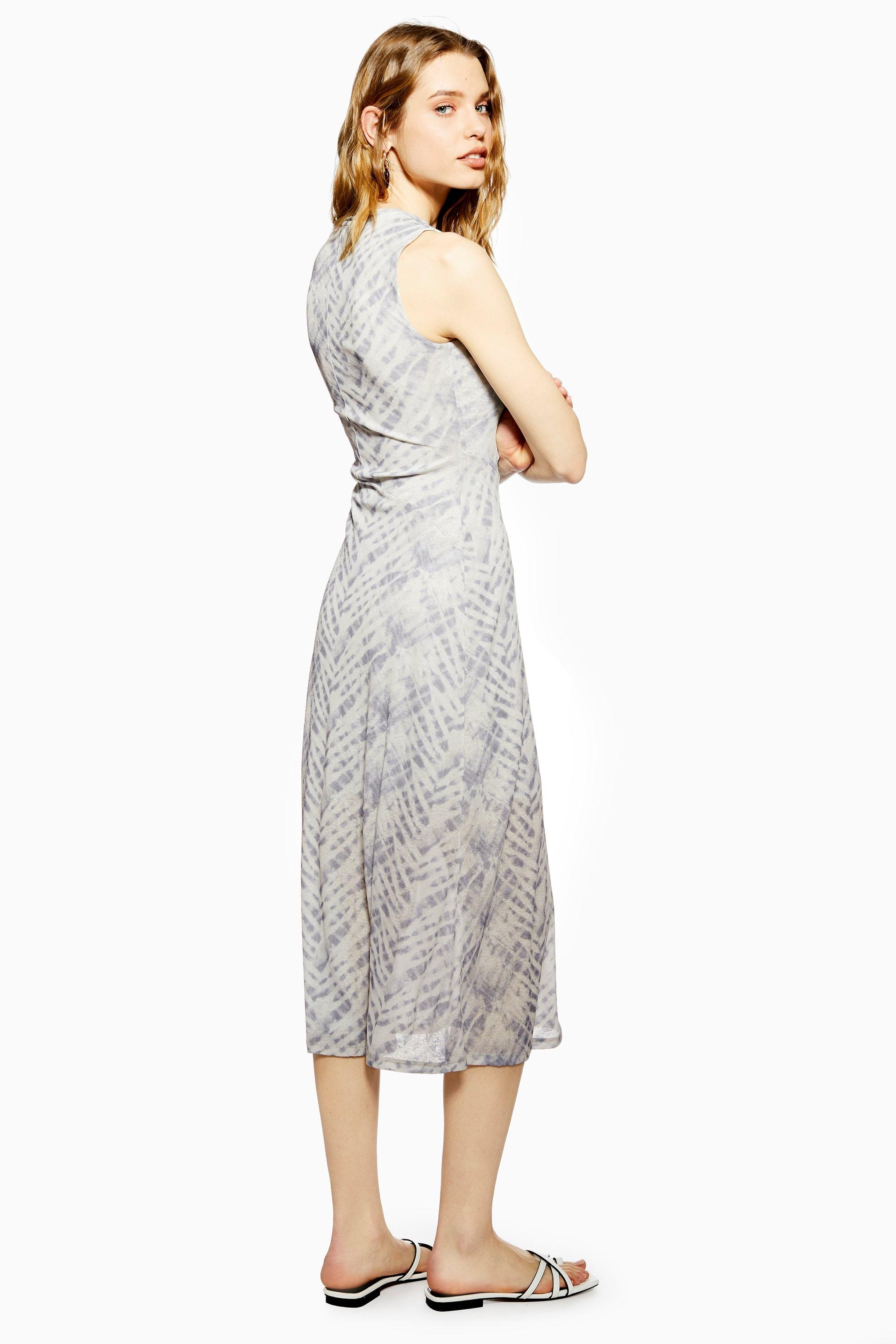 topshop tie dye mesh midi dress