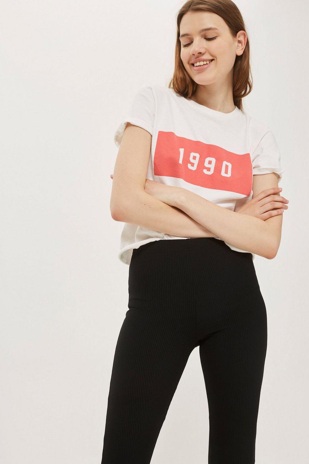 petite skinny rib flares