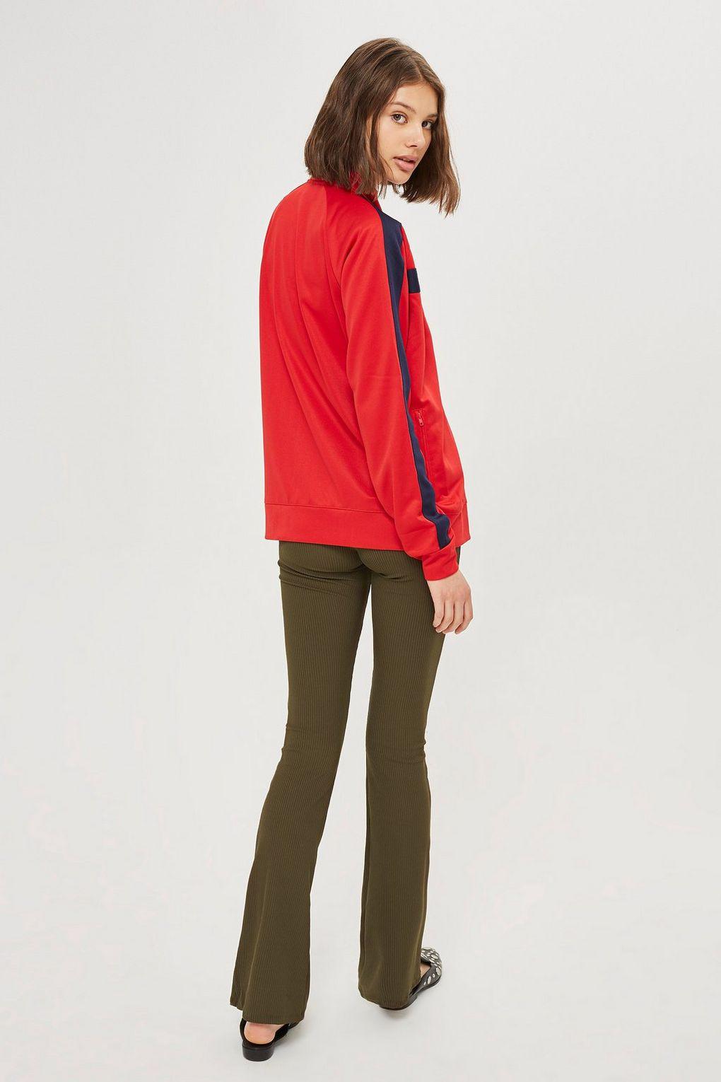 skinny ribbed flared trousers