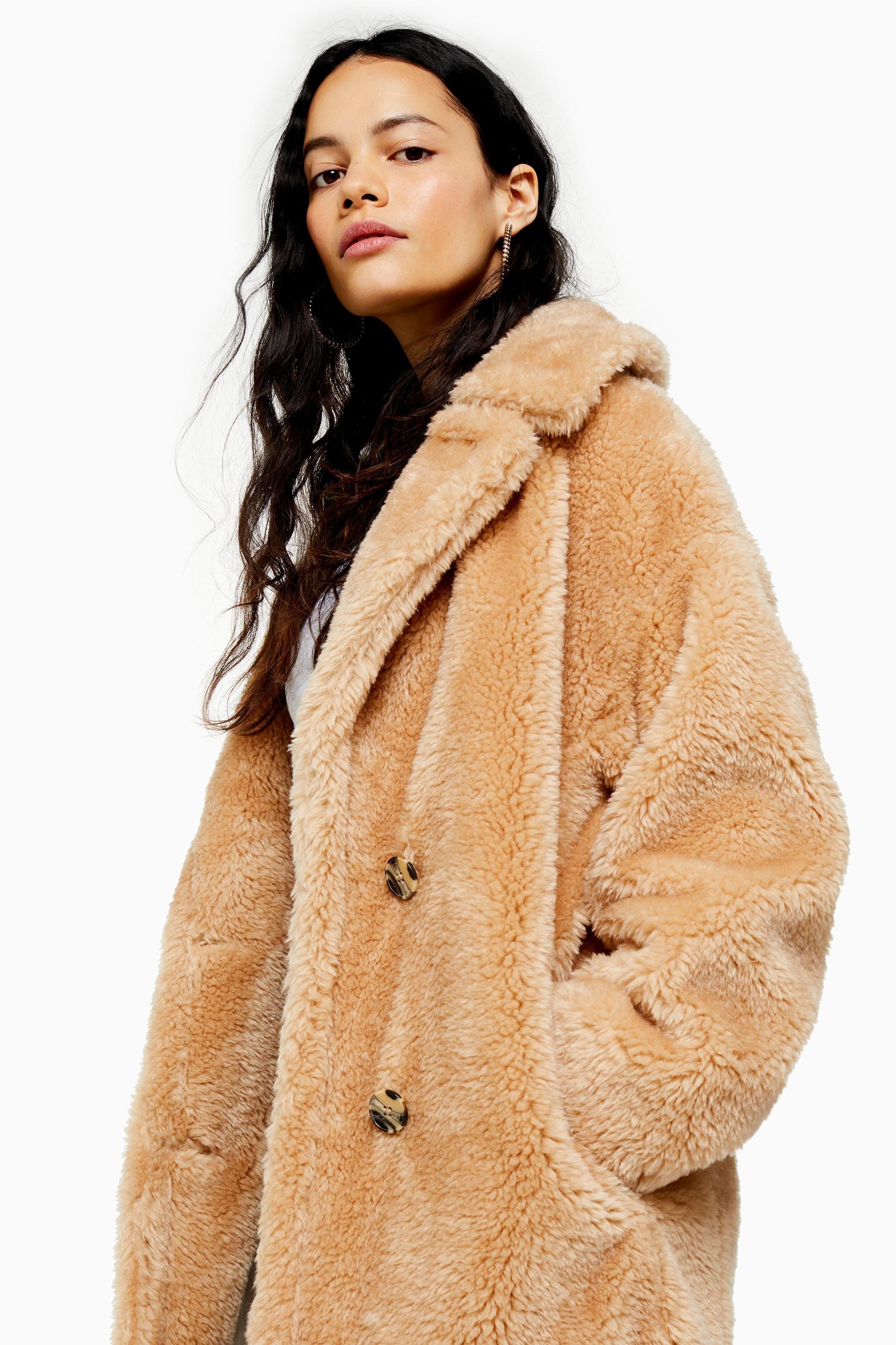 camel borg coat