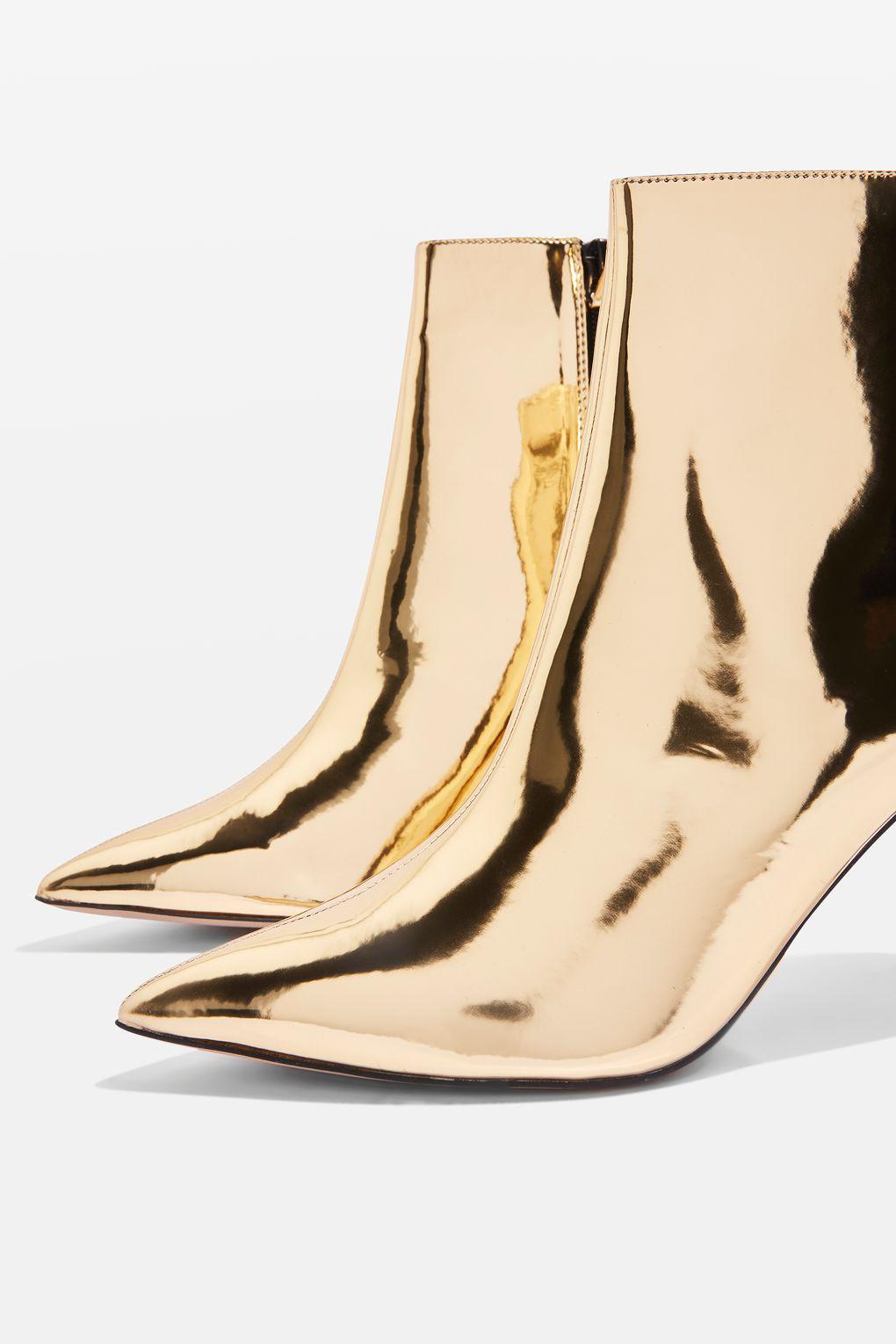 gold boots topshop