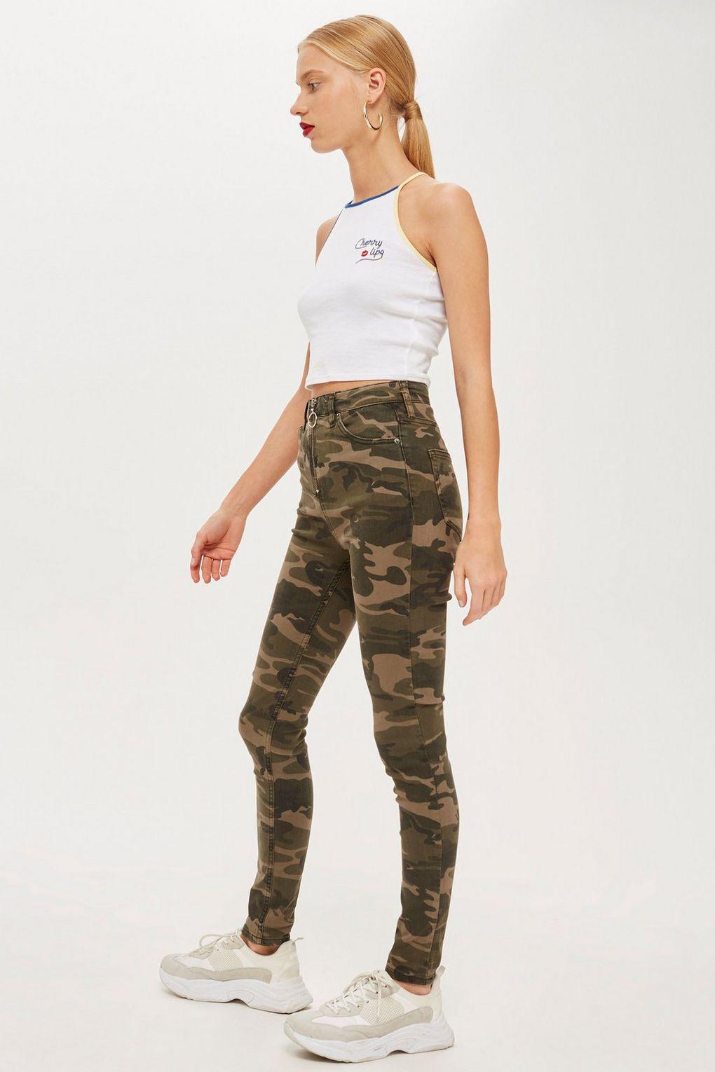 topshop camo jeans