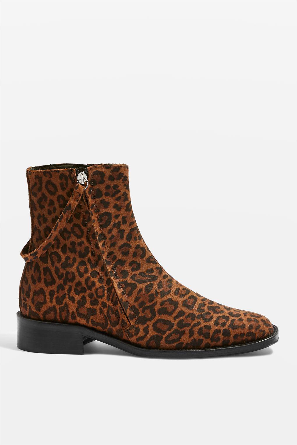 topshop animal print boots